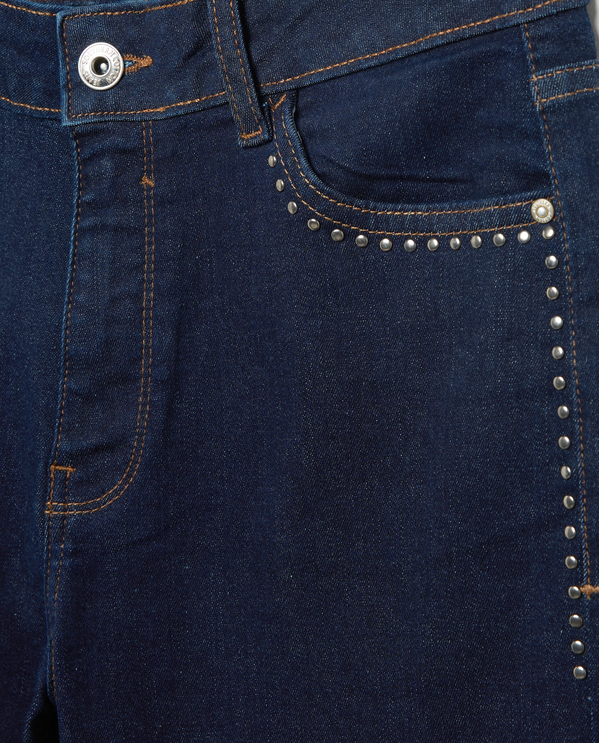 Calças Boot Cut com Tachas Índigo-2