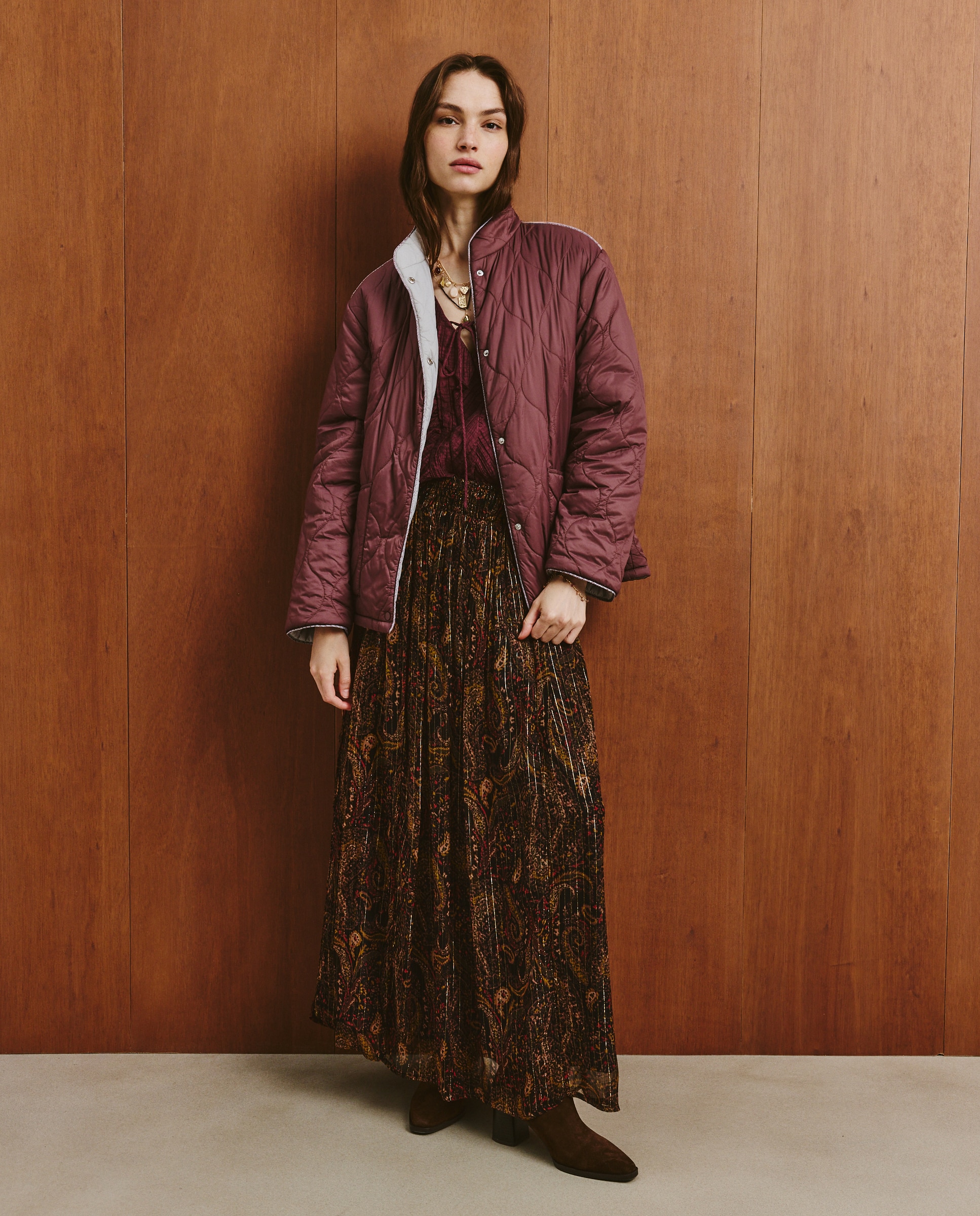 Southern Cotton - Parka lisa reversible de mujer.