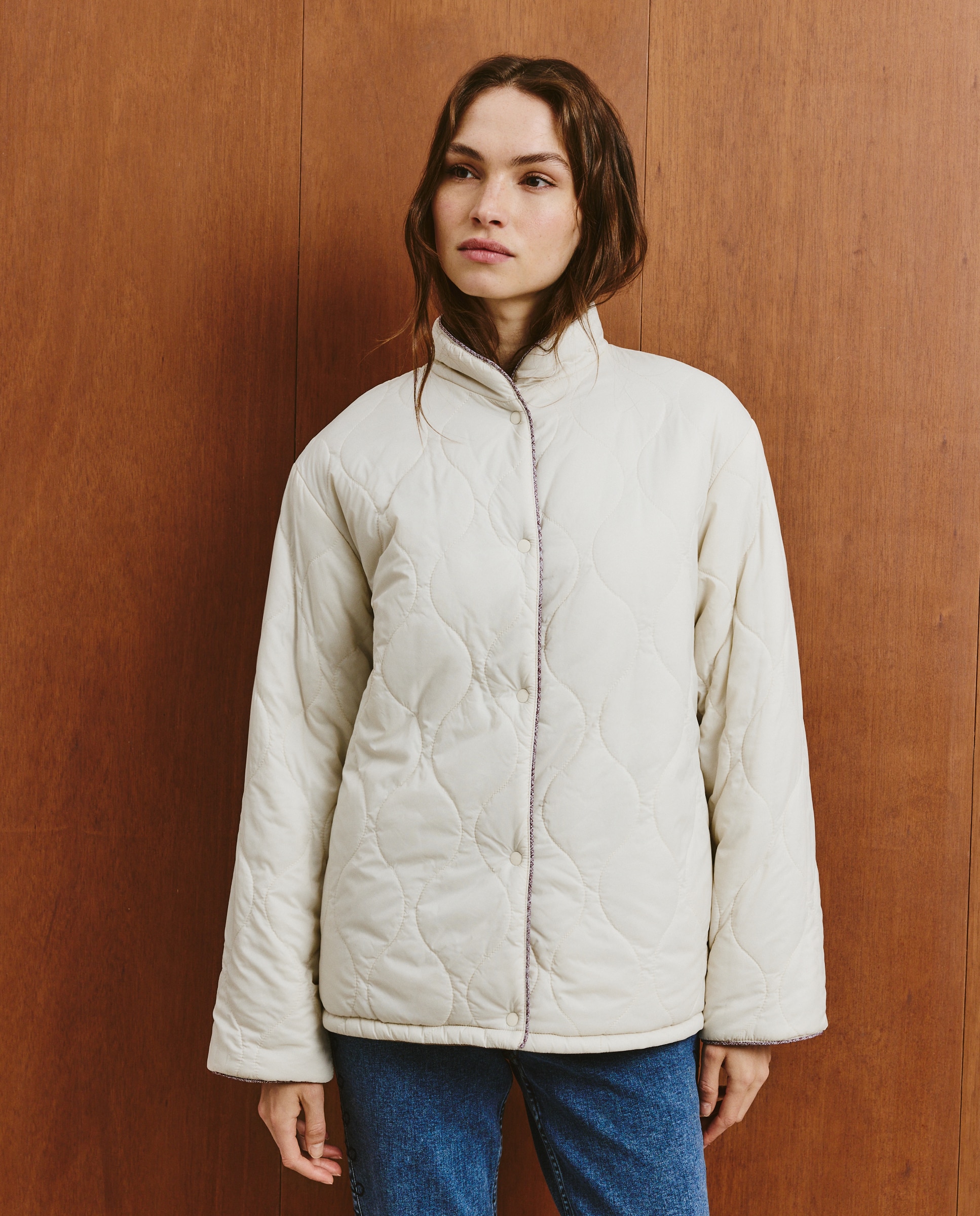 Parka Lisa Reversível Vison Claro-3