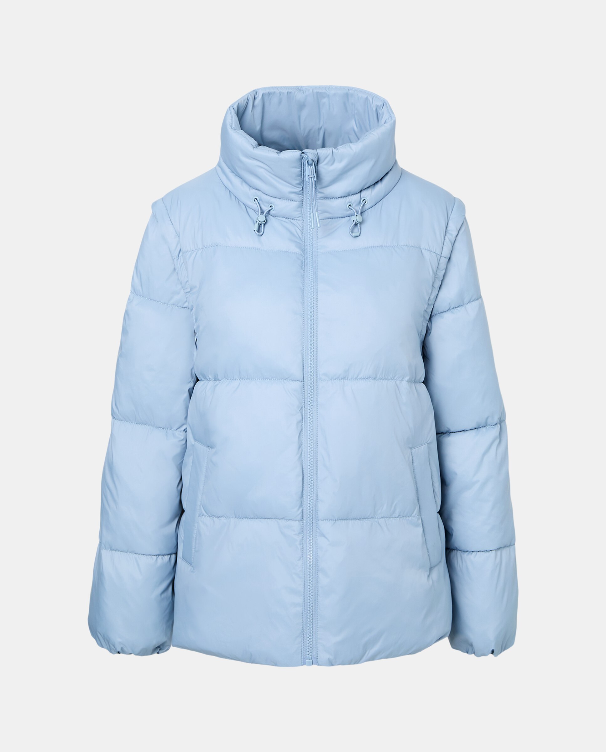Parka lisa corta de mujer - Southern Cotton - 130 Marfil 400 Azul-5