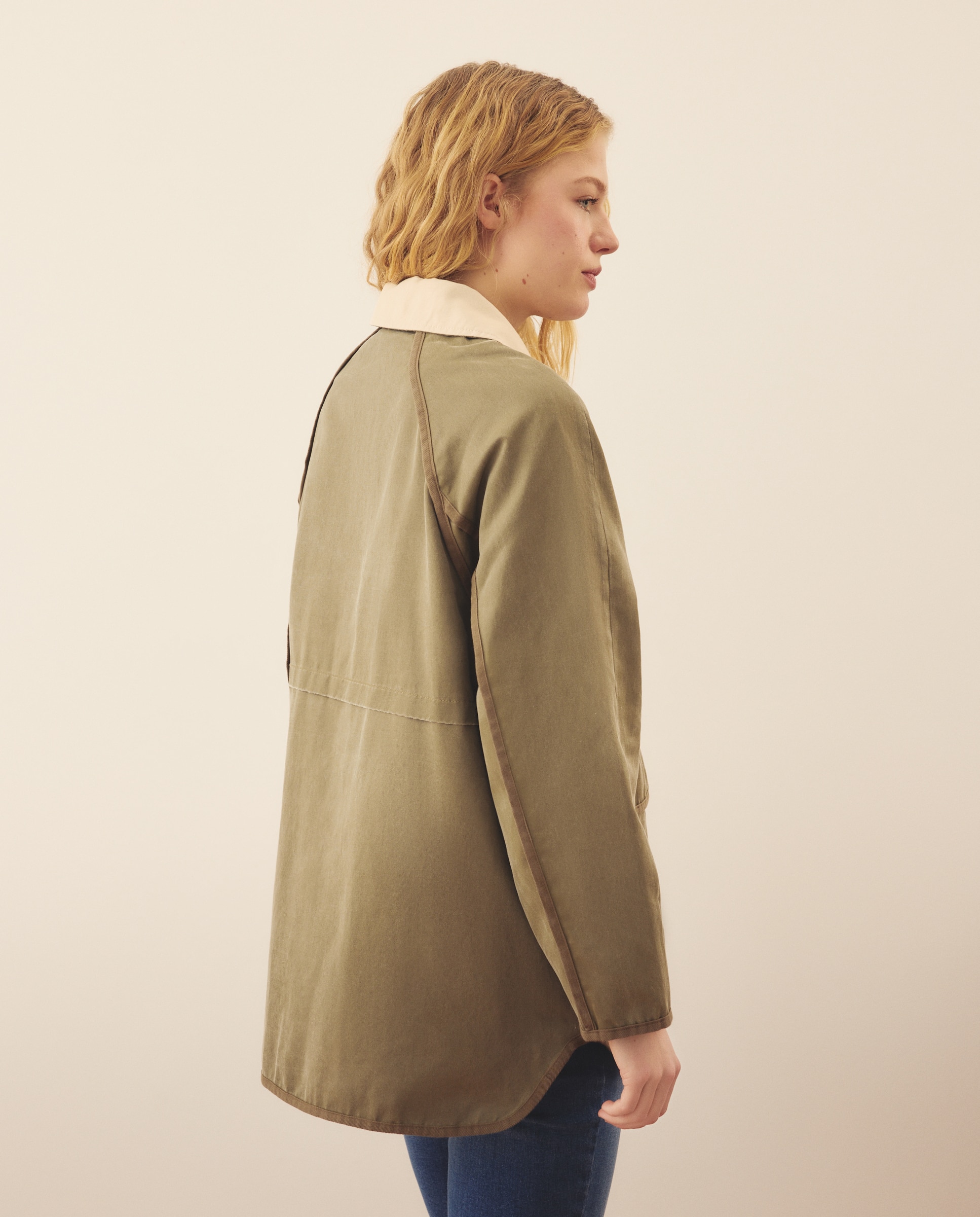 Parka encerada de mujer - Southern Cotton - Verde fluor Verde fluor-3