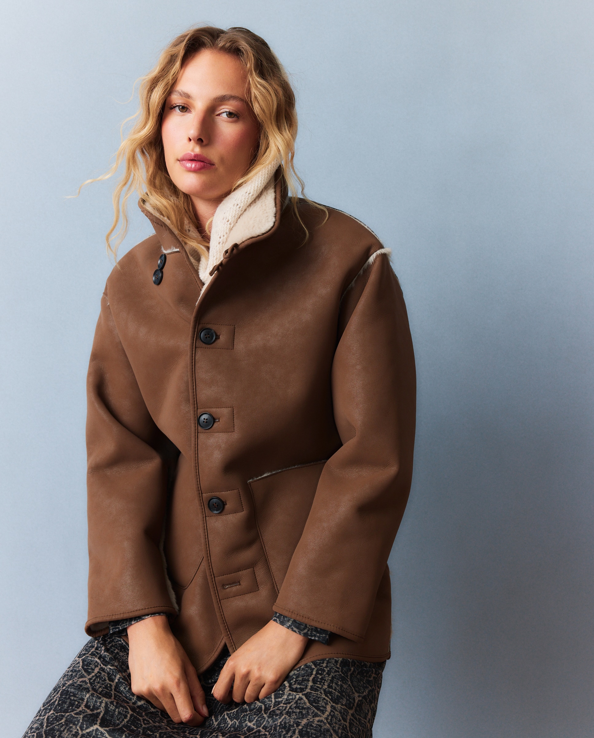 Chaqueta reversible de mujer con borrego - Southern Cotton - 730 Camel 730 Camel-1