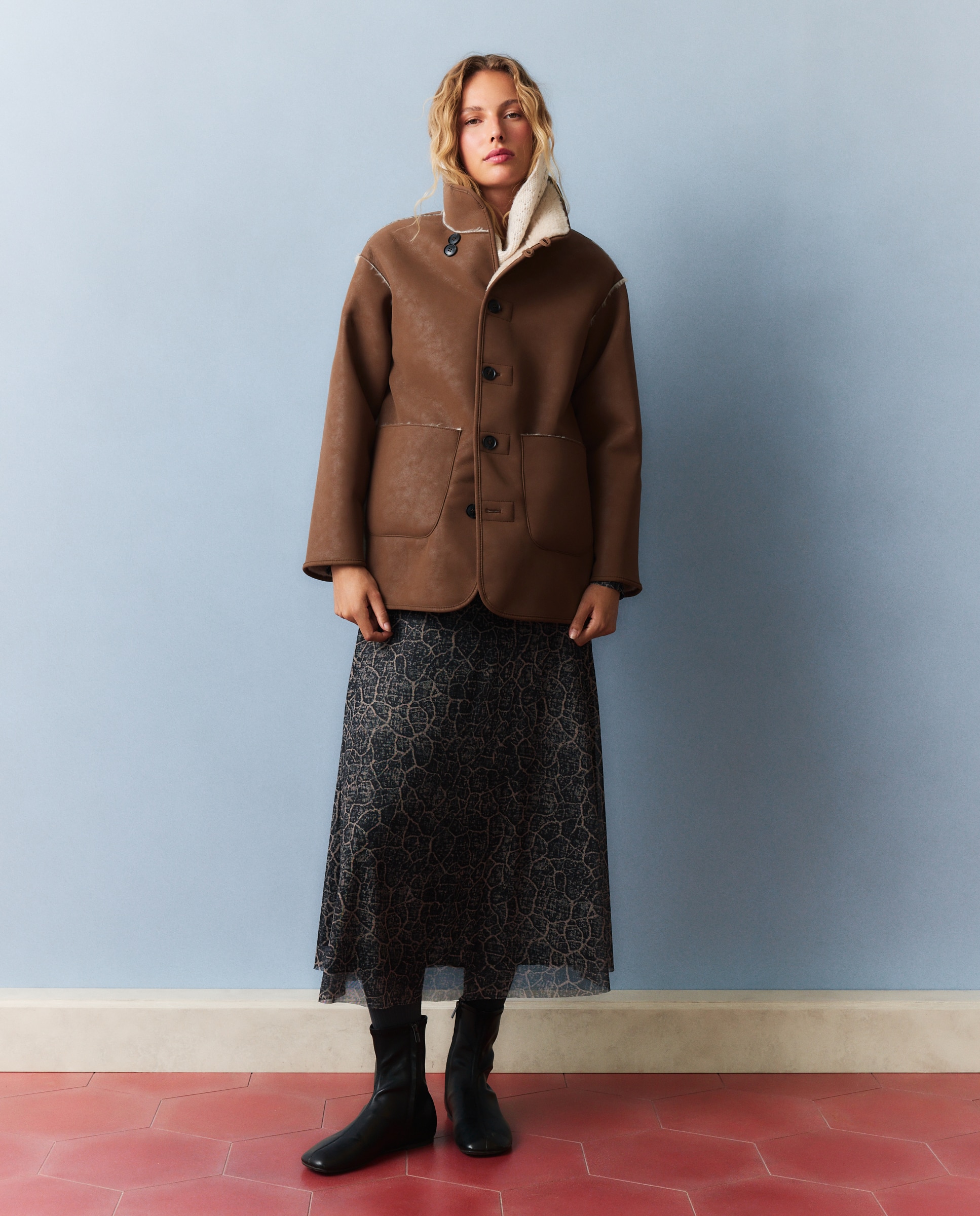 Chaqueta reversible de mujer con borrego - Southern Cotton - 730 Camel 730 Camel-2