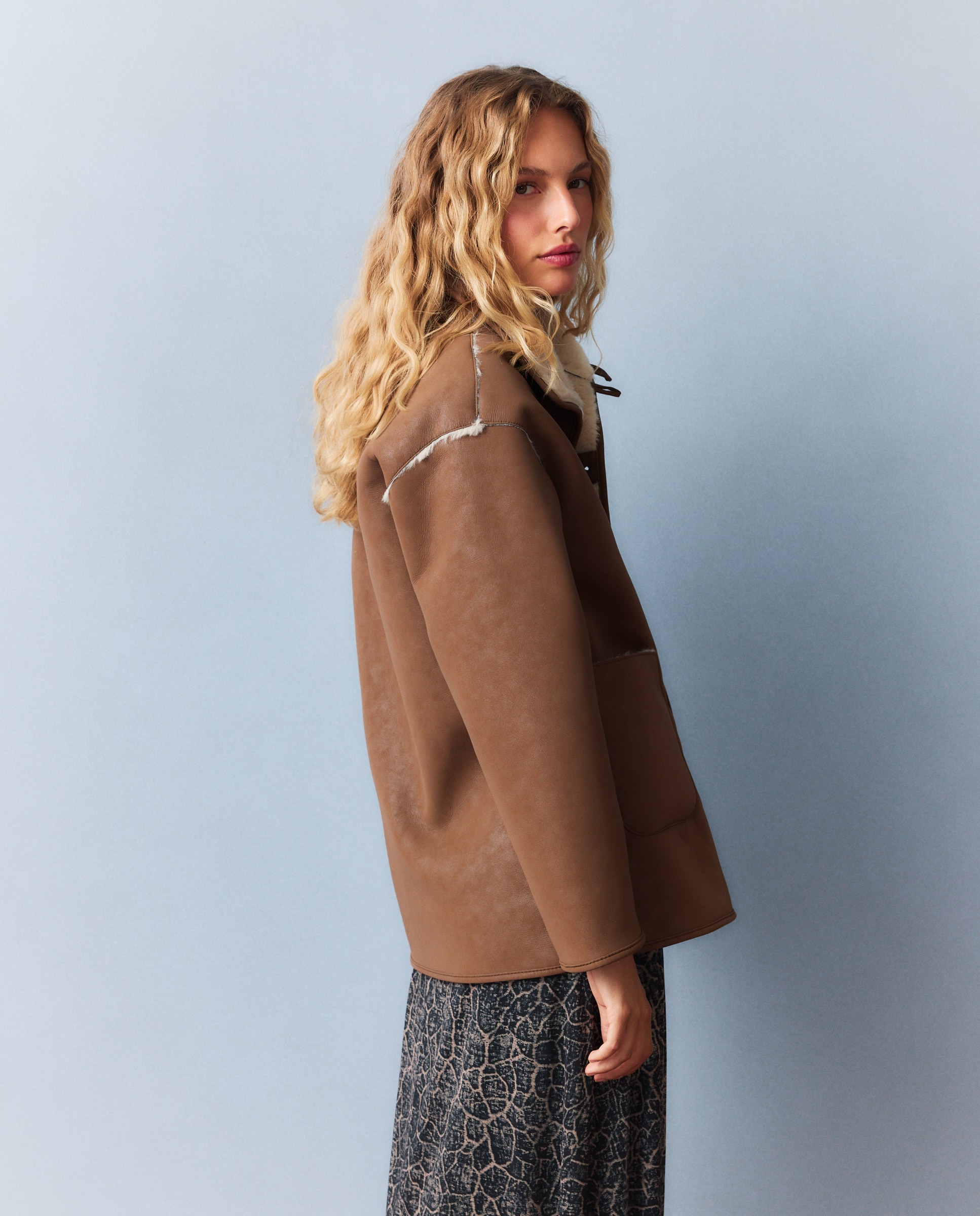 Chaqueta reversible de mujer con borrego - Southern Cotton - 730 Camel 730 Camel-3