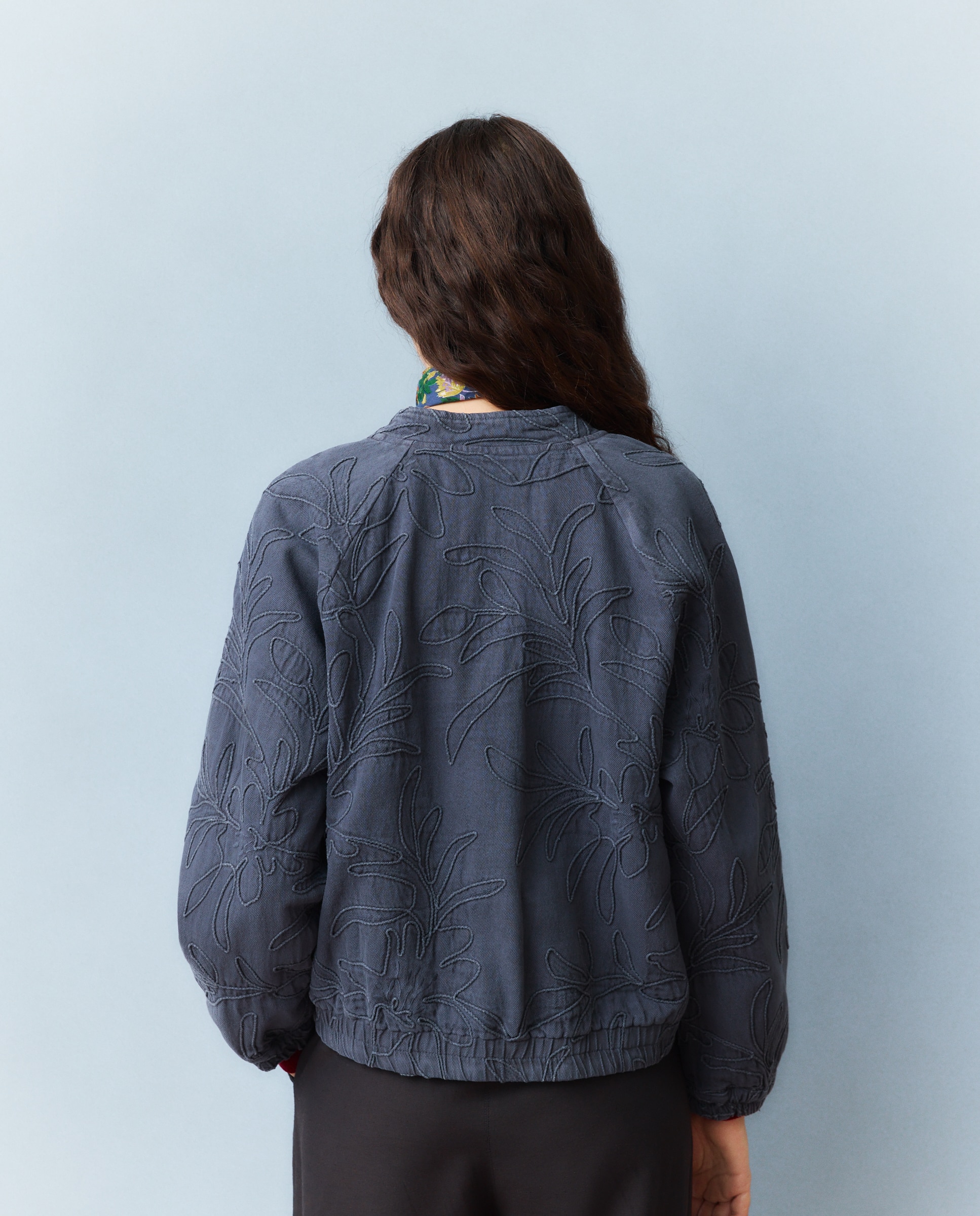 Cazadora bomber corta de mujer - Southern Cotton - 471 Índigo 471 Índigo-3