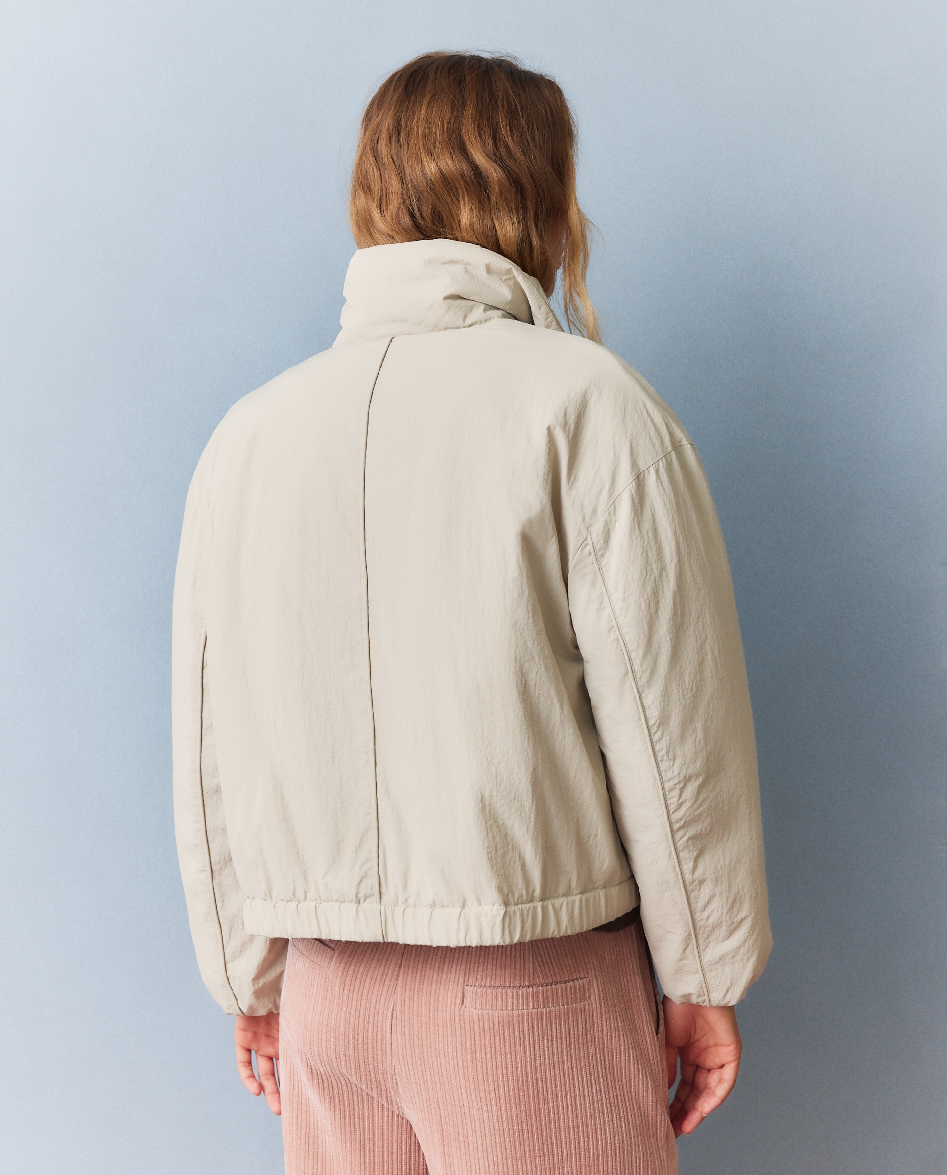 Abrigo acolchado de mujer tipo bomber - Southern Cotton - Beige Beige-3