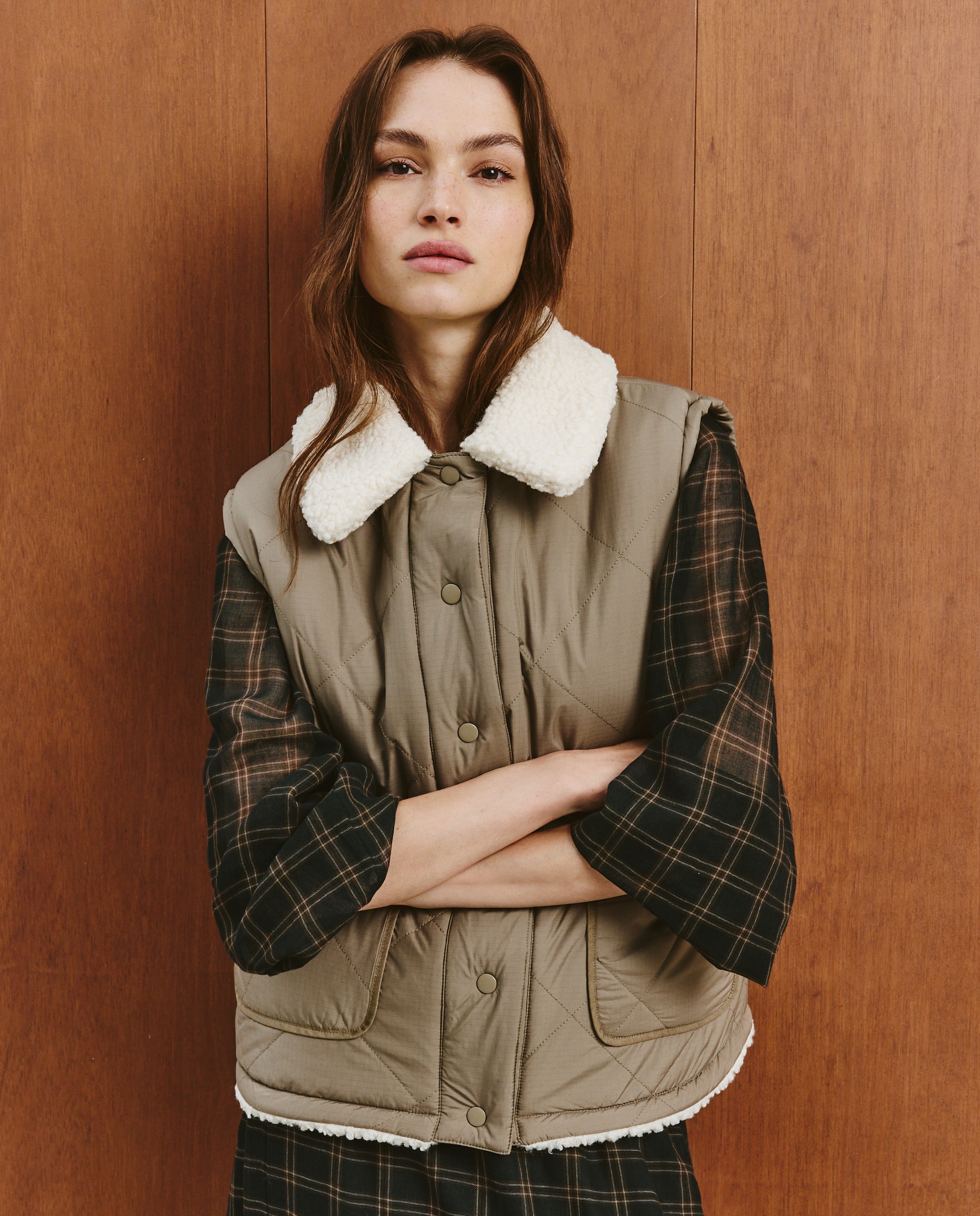 Colete Liso Reversível 520 Caqui-1