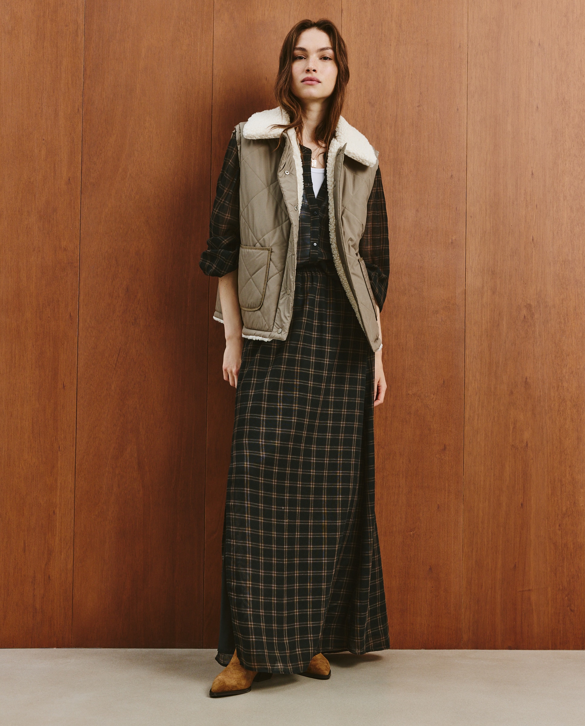 Colete Liso Reversível 520 Caqui-2