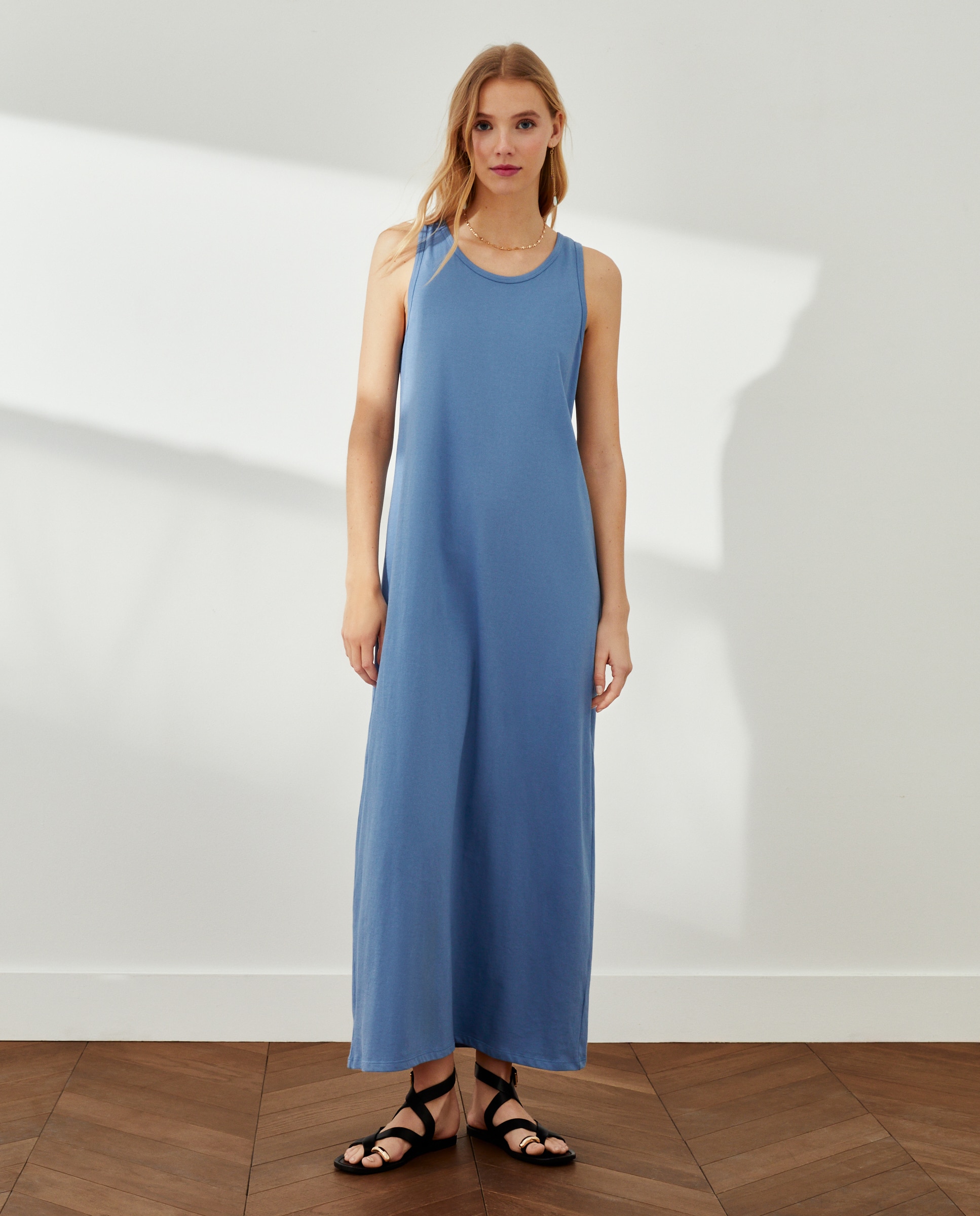 Southern Cotton - Vestido de punto sin mangas.