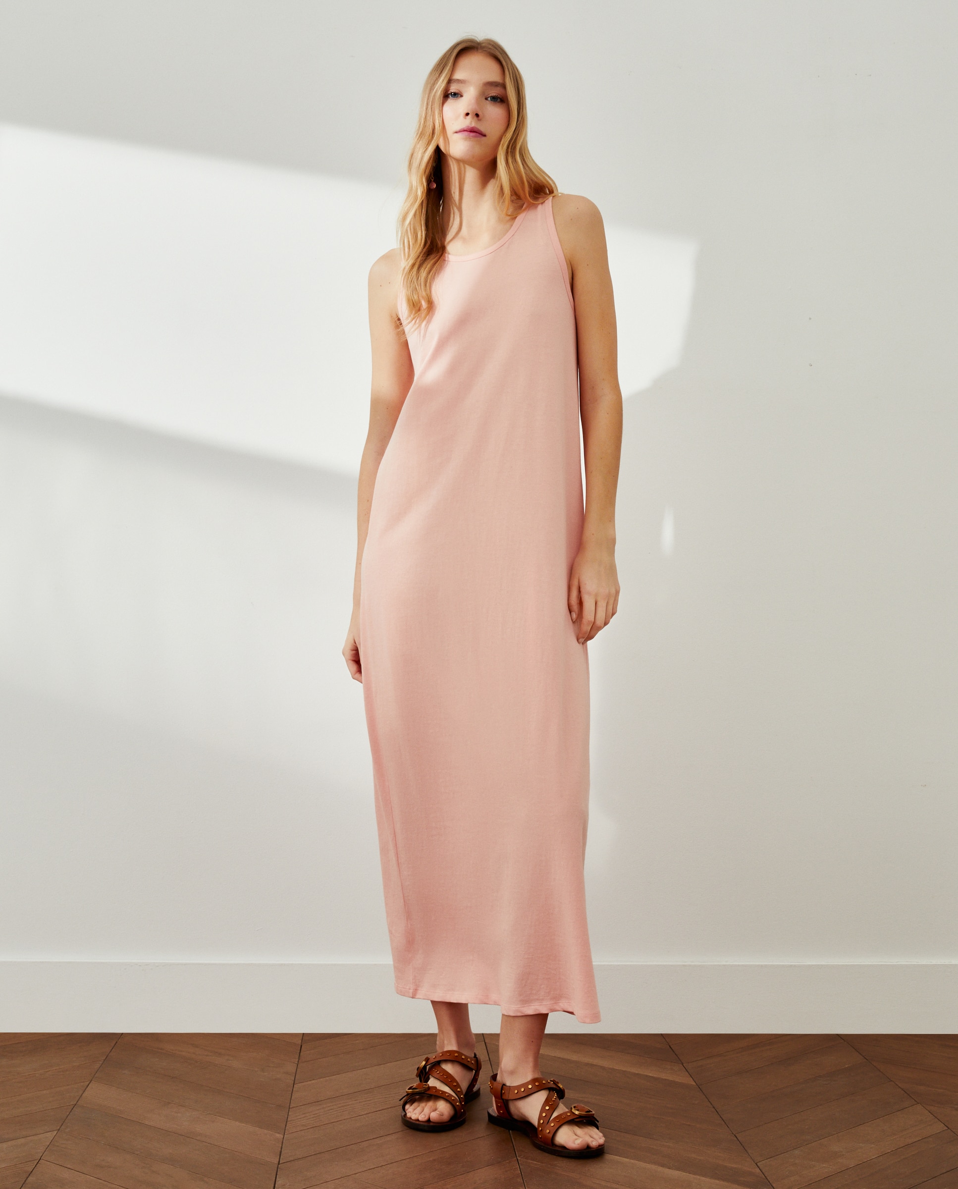 Vestido de malha sem mangas 650 Pêssego-2