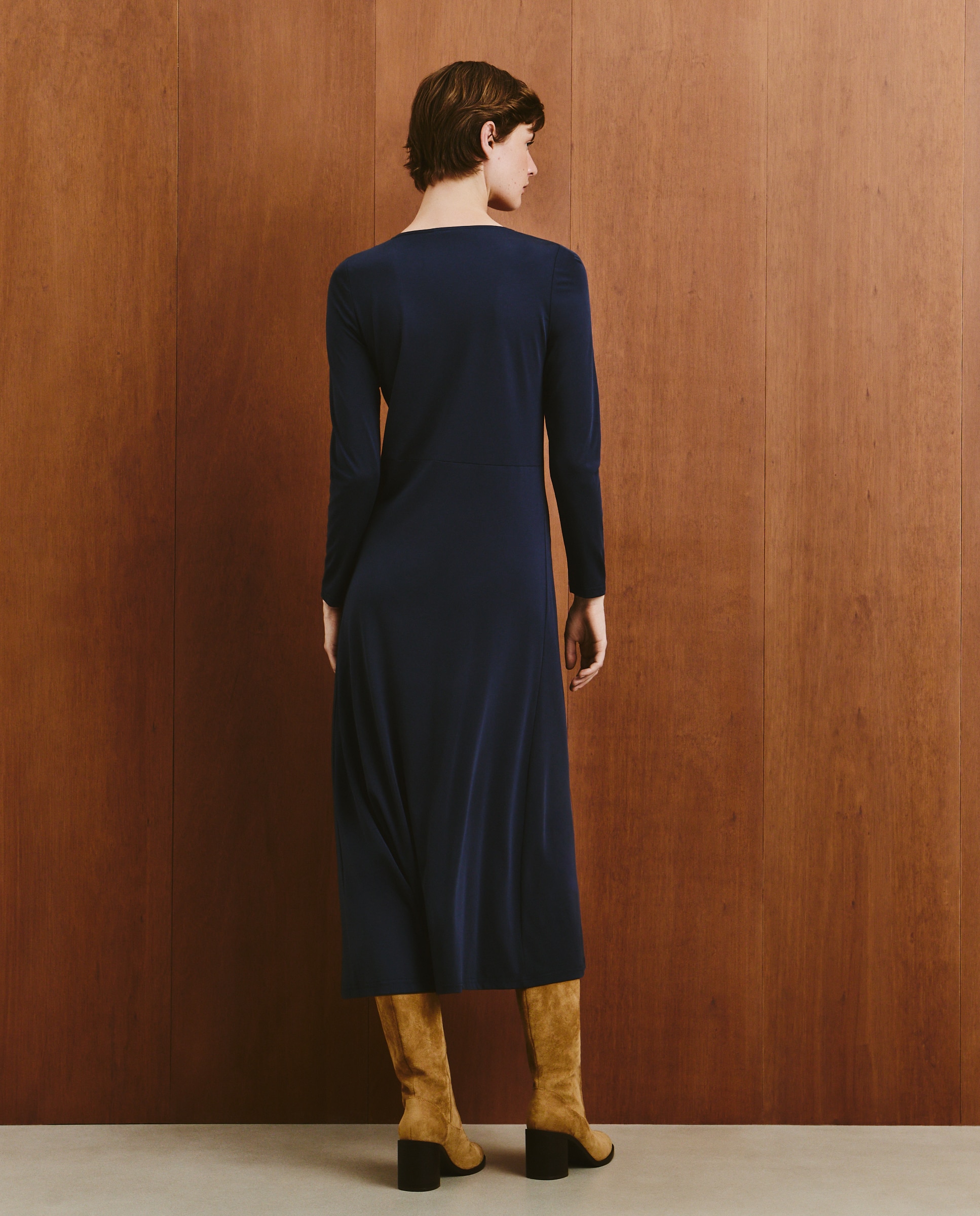 Vestido Comprido Liso 471 Índigo-3