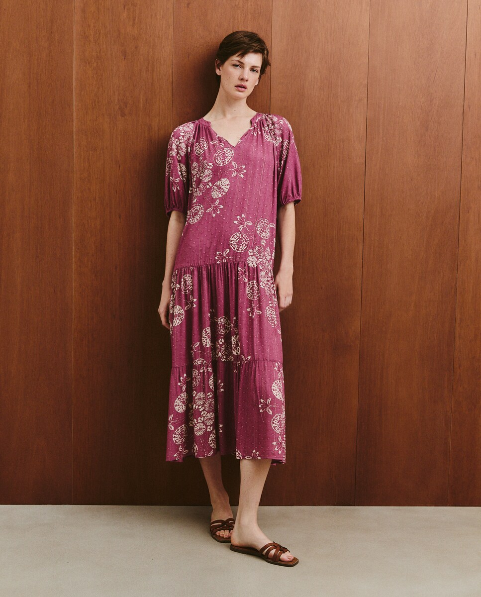 Vestido largo de manga corta de mujer · Southern Cotton · El Corte