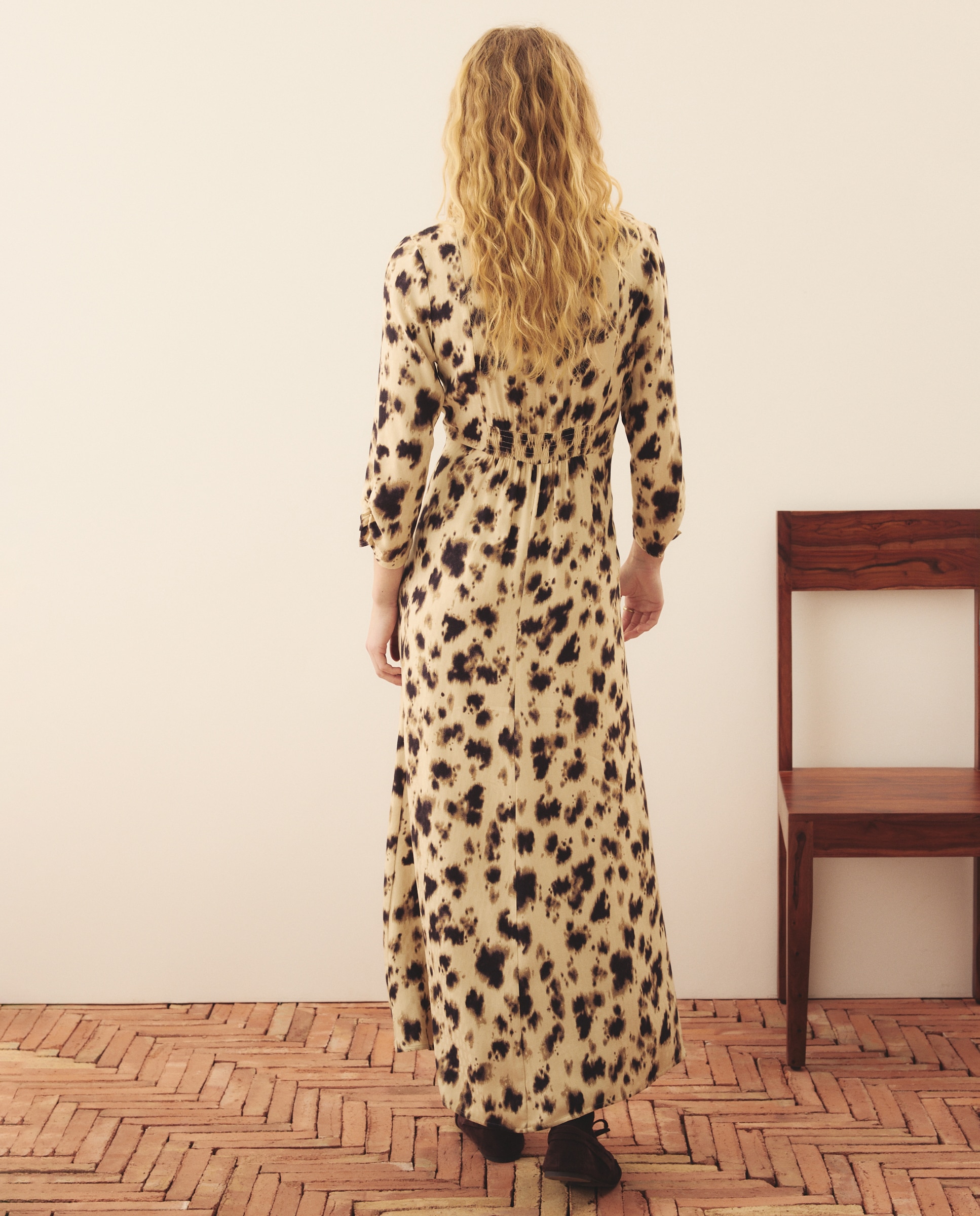Vestido com Animal Print Branco-3