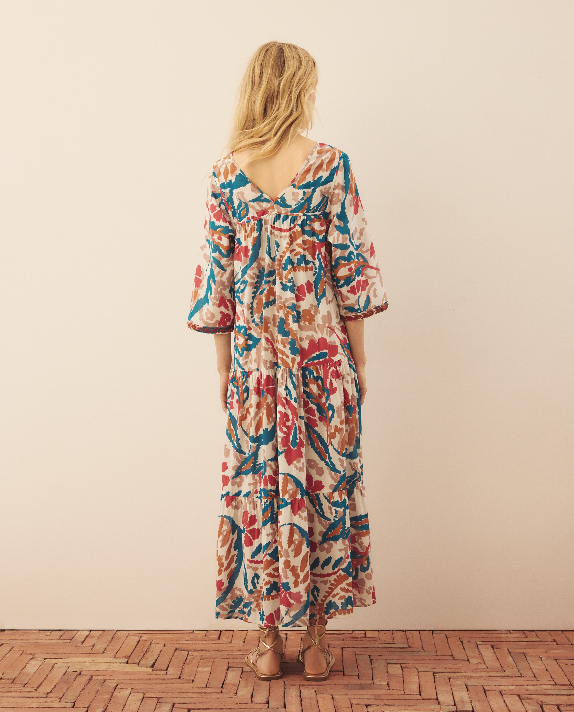 Vestido picunela de algodón - Southern Cotton - Rojo Rojo-3