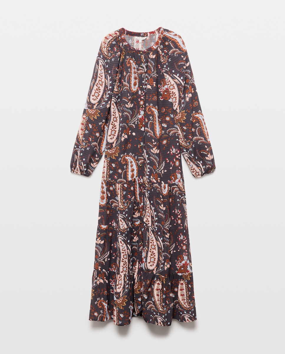Imagen 0 de Vestido estampado cachemires Gris