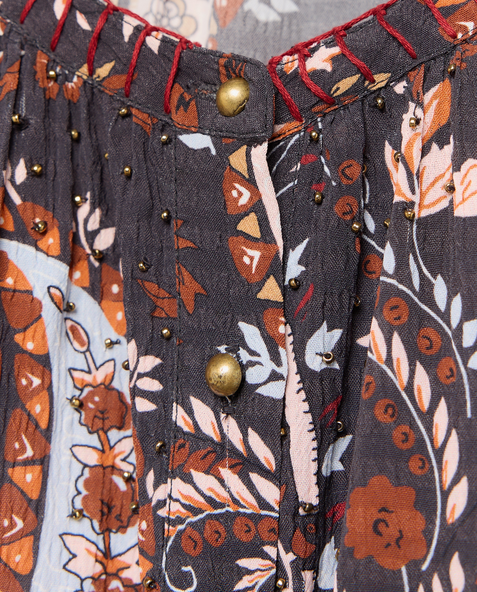 Vestido com Estampado de Caxemiras Cinzento-6