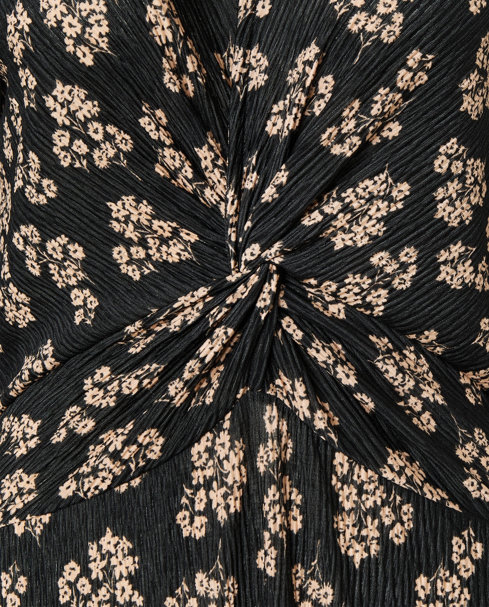 Vestido de Malha Estampado Preto-6