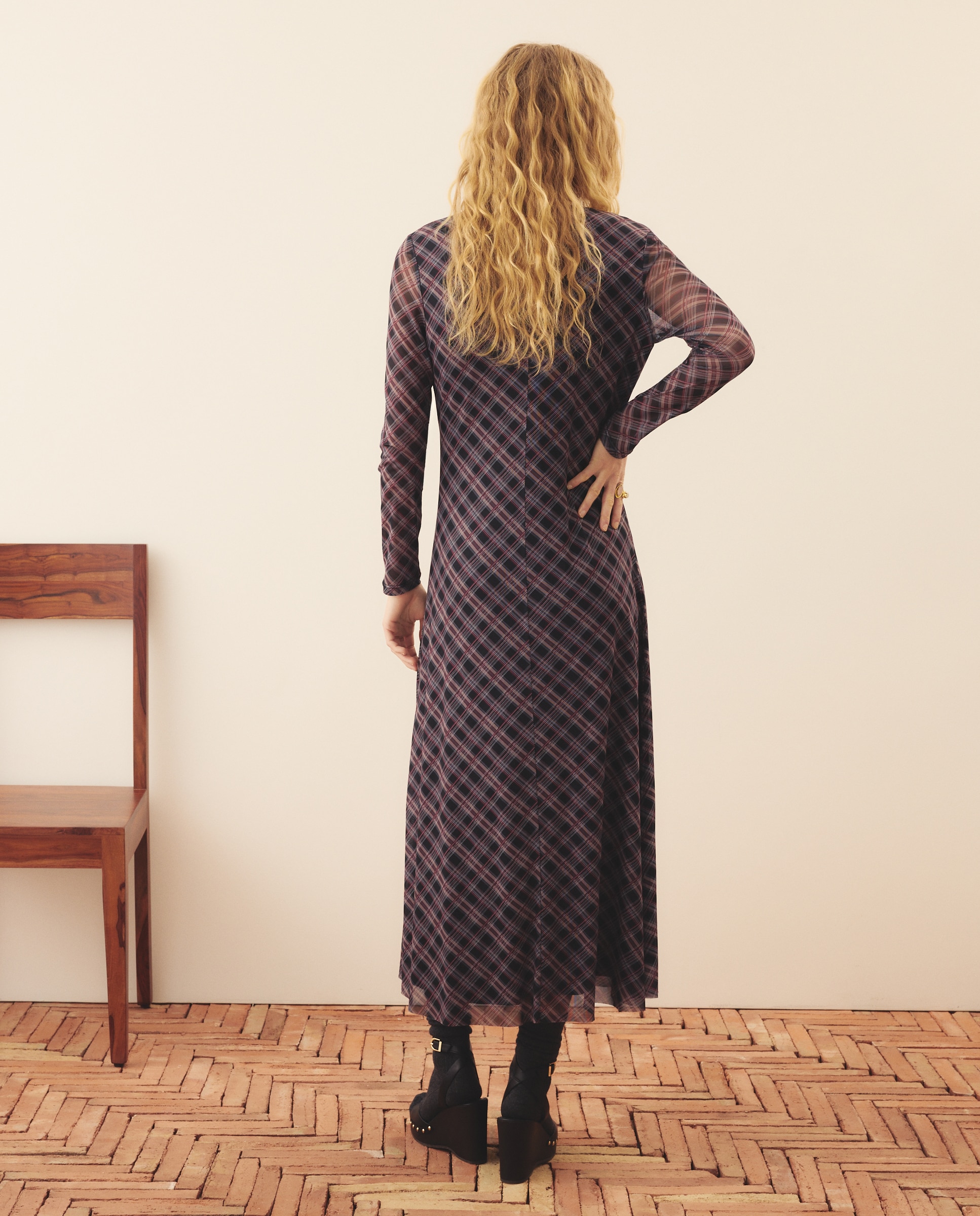 Vestido Comprido de Tule Multicolor-3