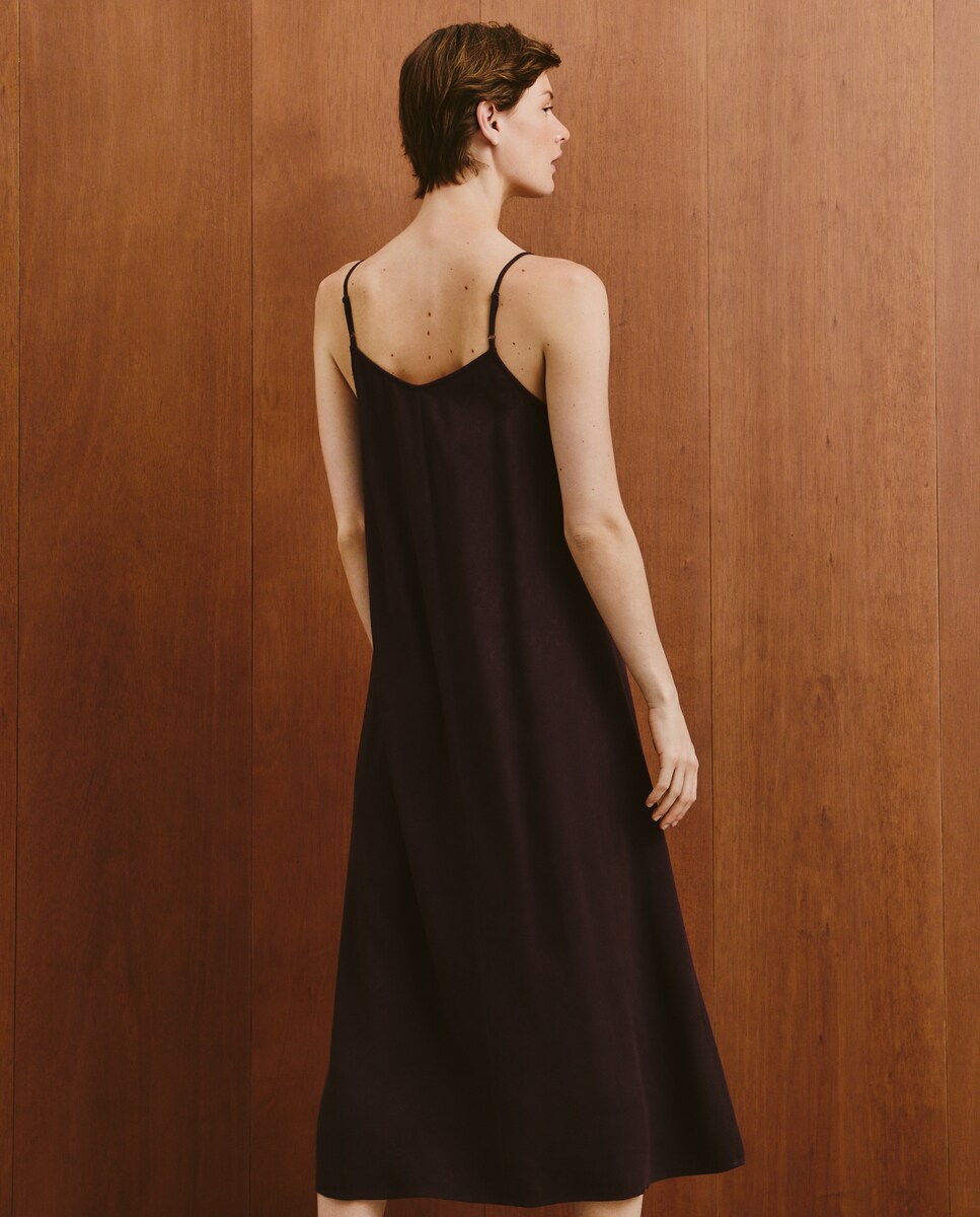 Vestido de Alças Jacquard 291 Beringela-3