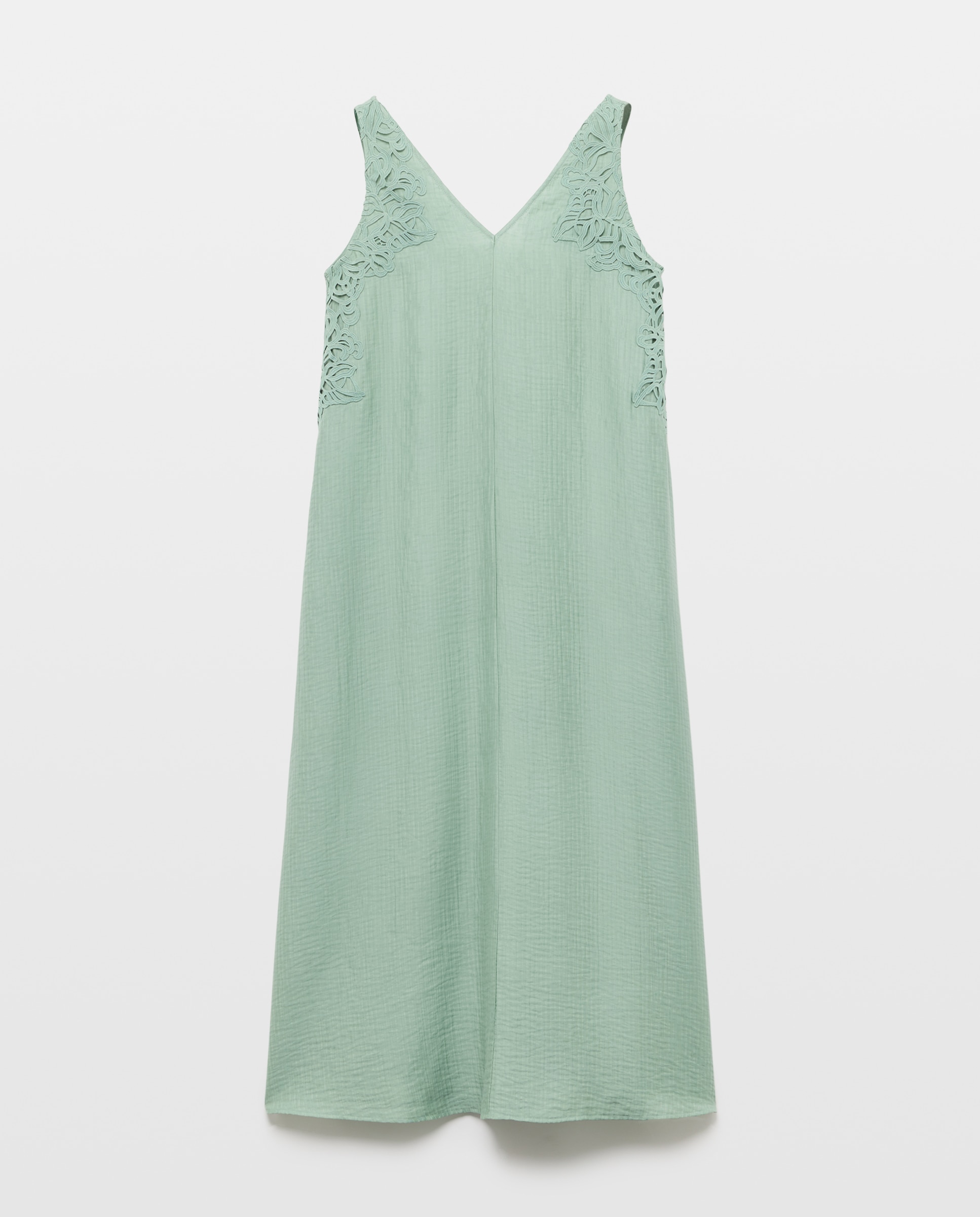 Vestido Comprido com Decote Halter Verde-5