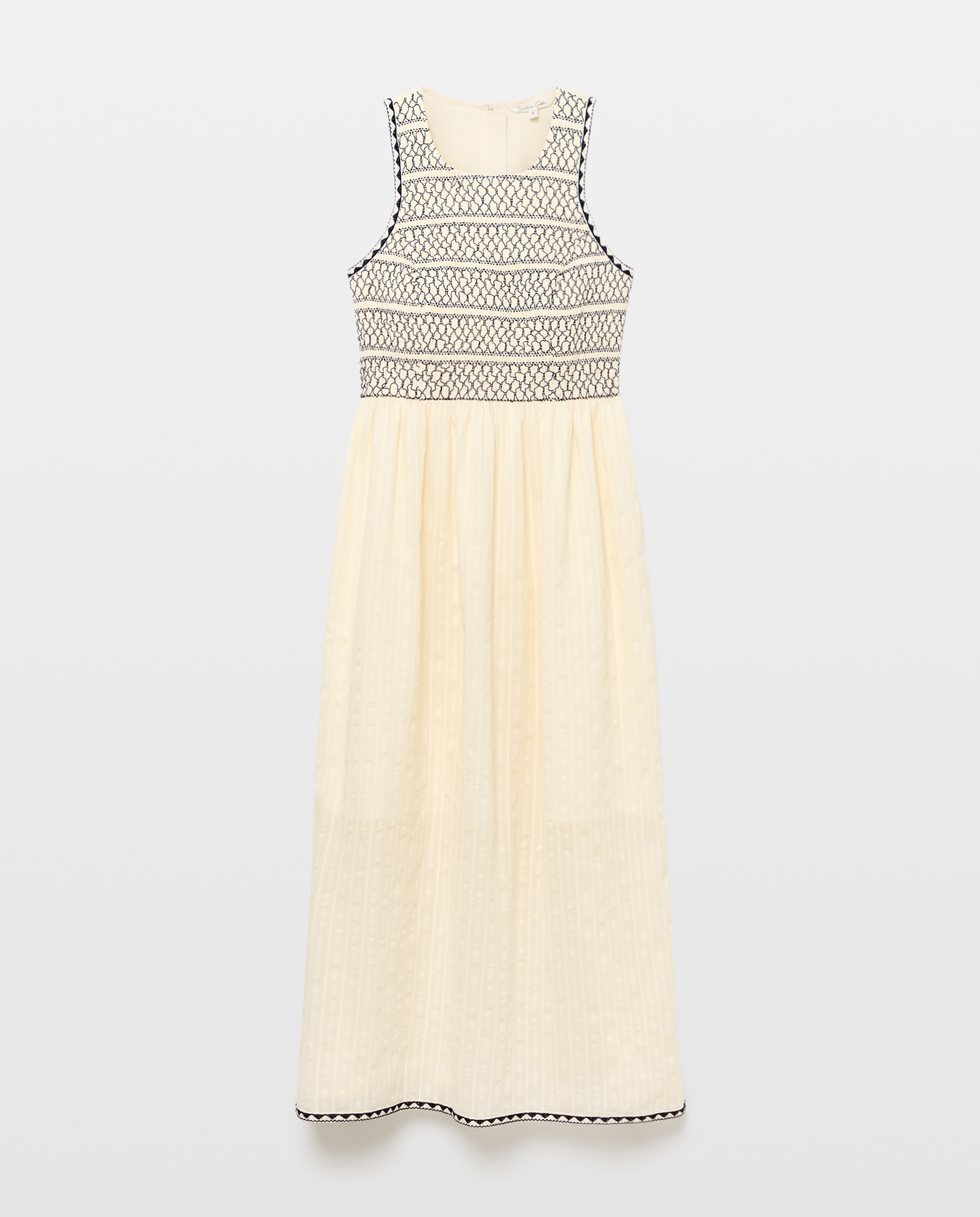 Vestido con goma de canilla - Southern Cotton - Blanco Blanco-4