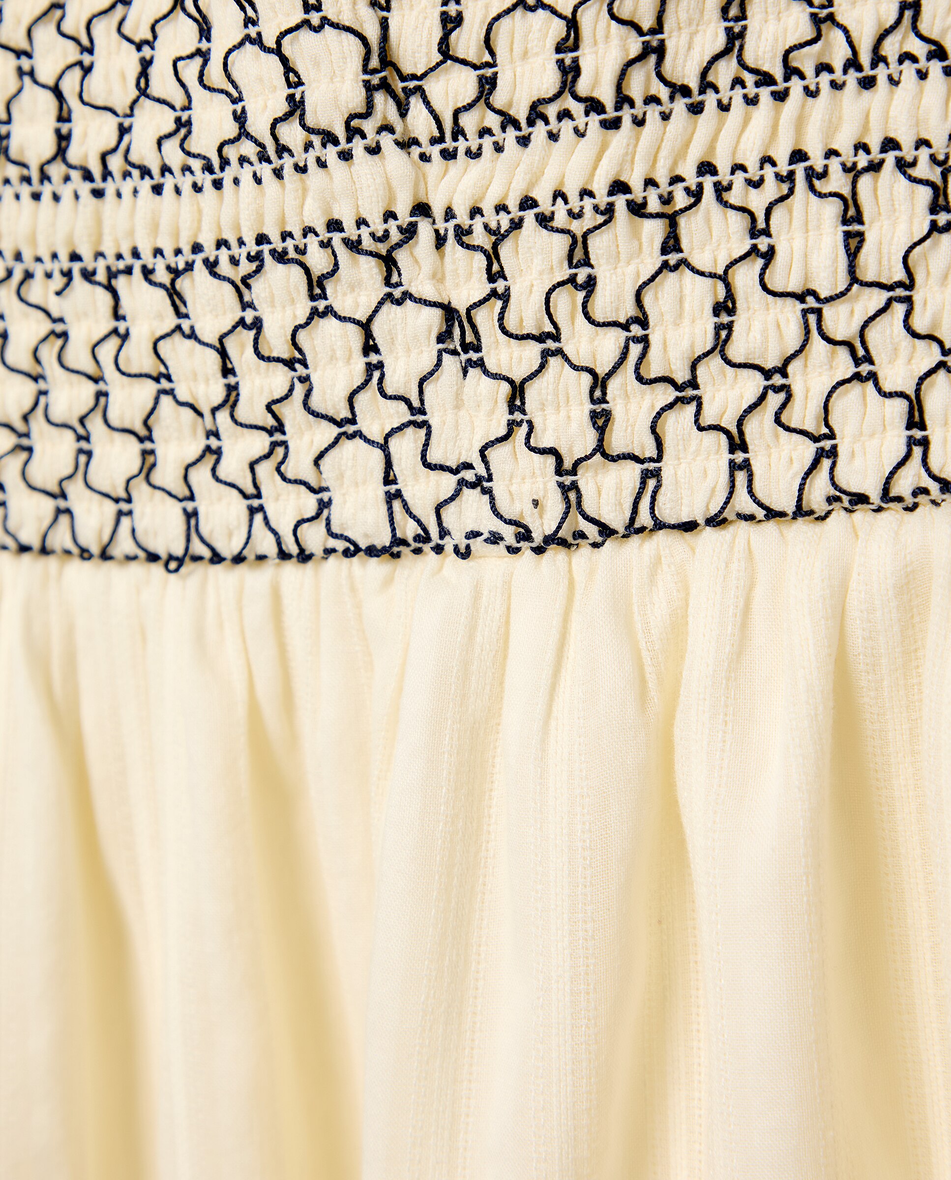 Vestido con goma de canilla - Southern Cotton - Blanco Blanco-5