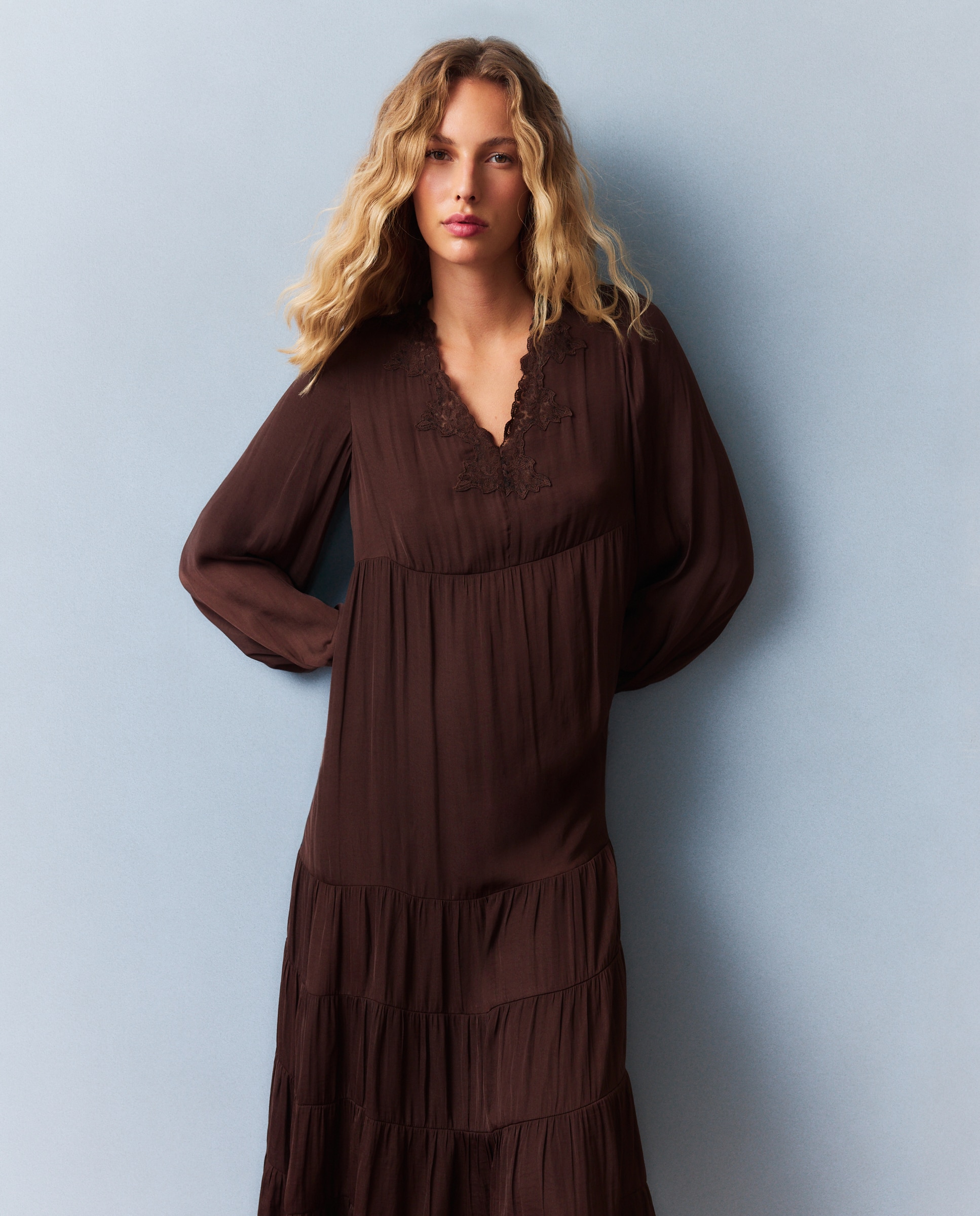 Vestido de mujer - Southern Cotton - Marrón Marrón-1