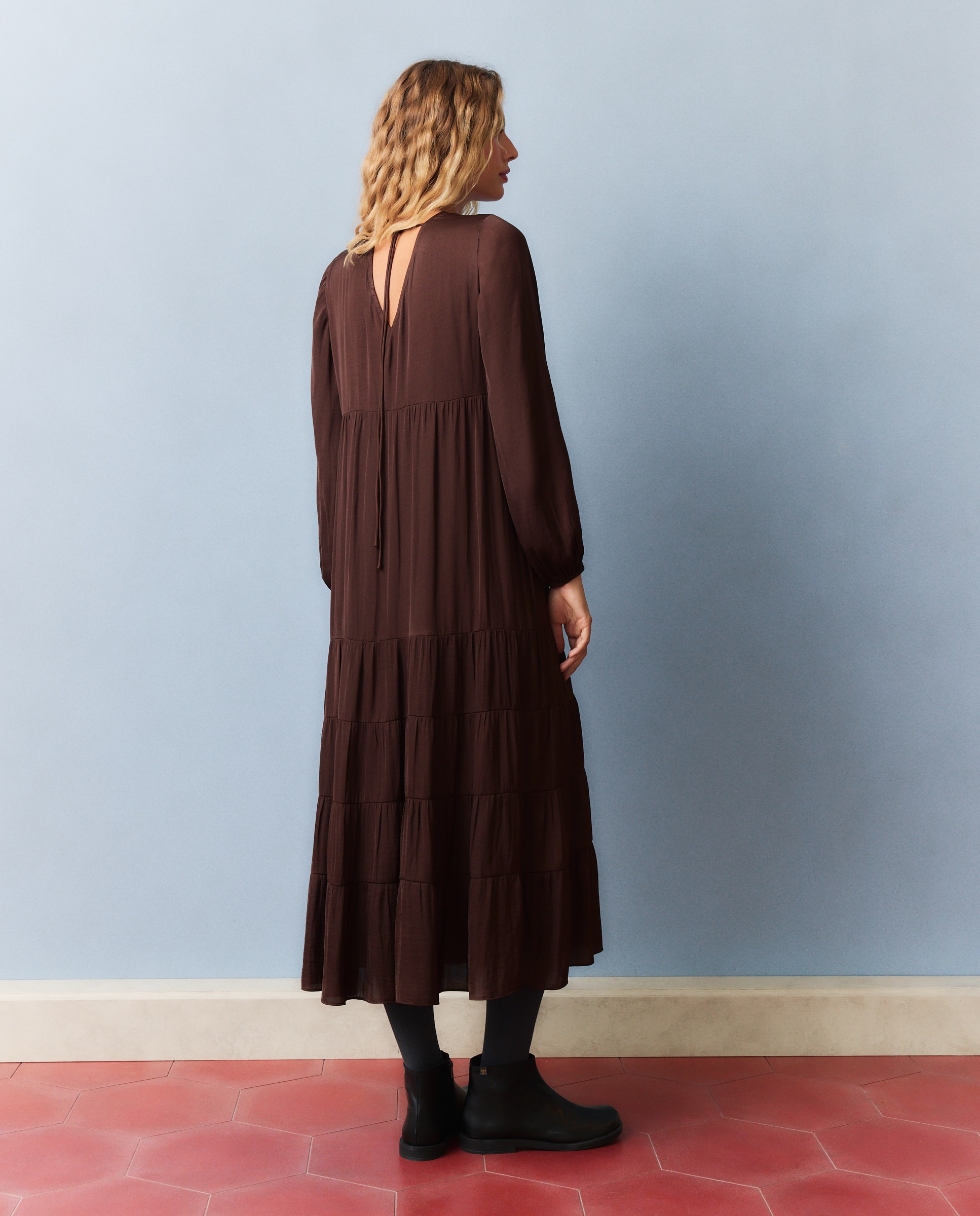 Vestido de mujer - Southern Cotton - Marrón Marrón-3
