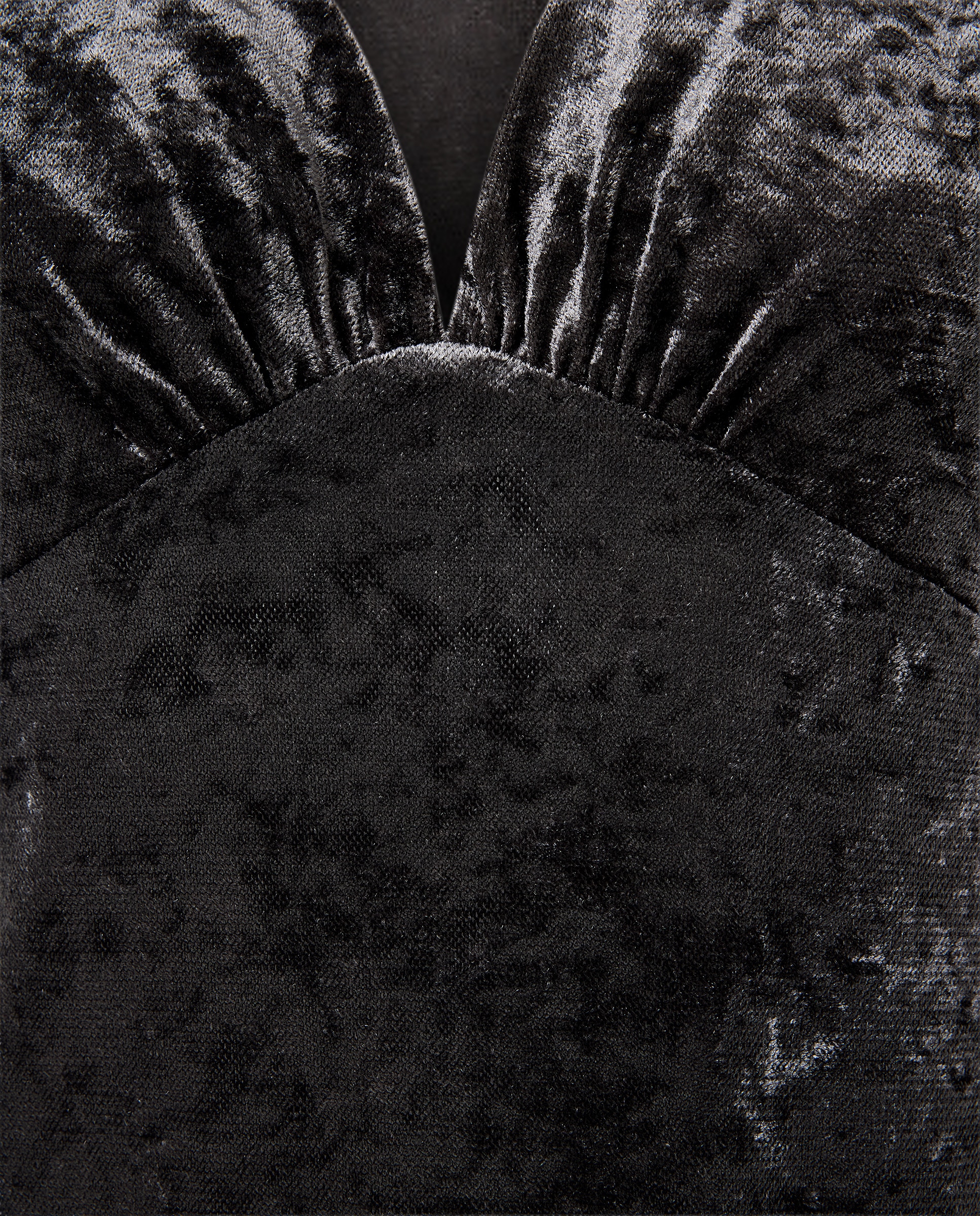 Vestido Liso de Veludo Chumbo-5