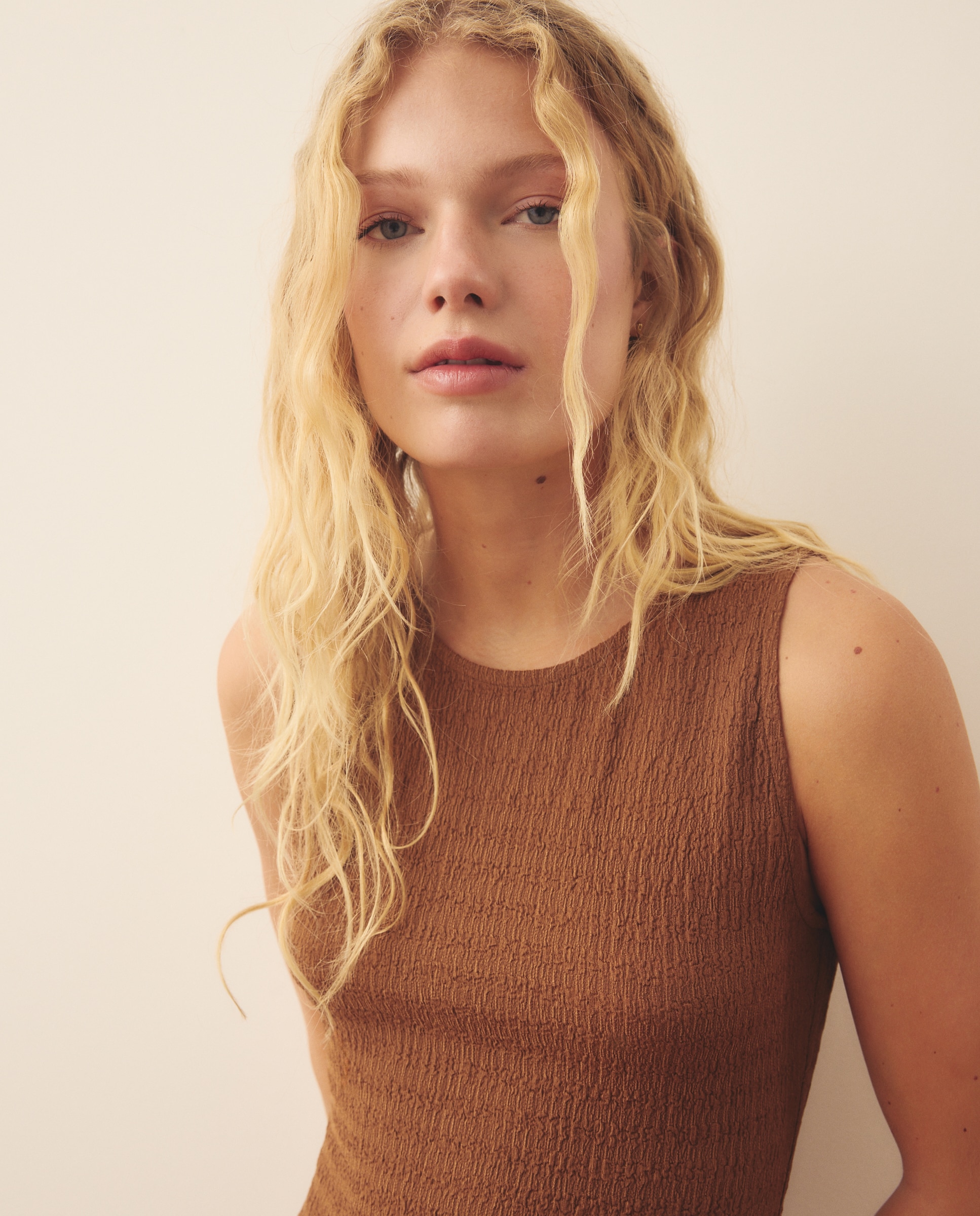 Vestido de Malha Gofrado 770 Terracota-3