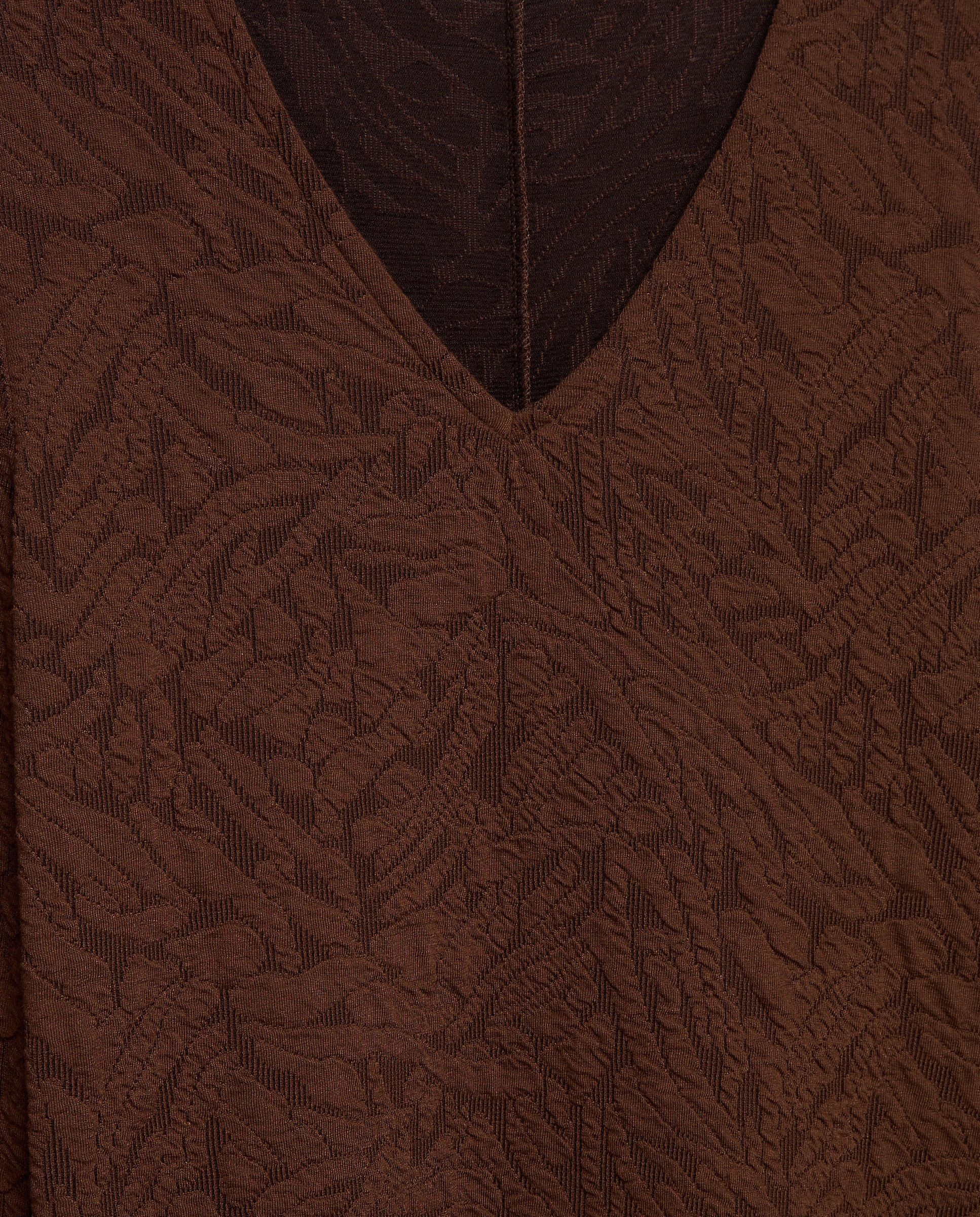 Vestido de punto texturado - Southern Cotton - Marrón Marrón-6