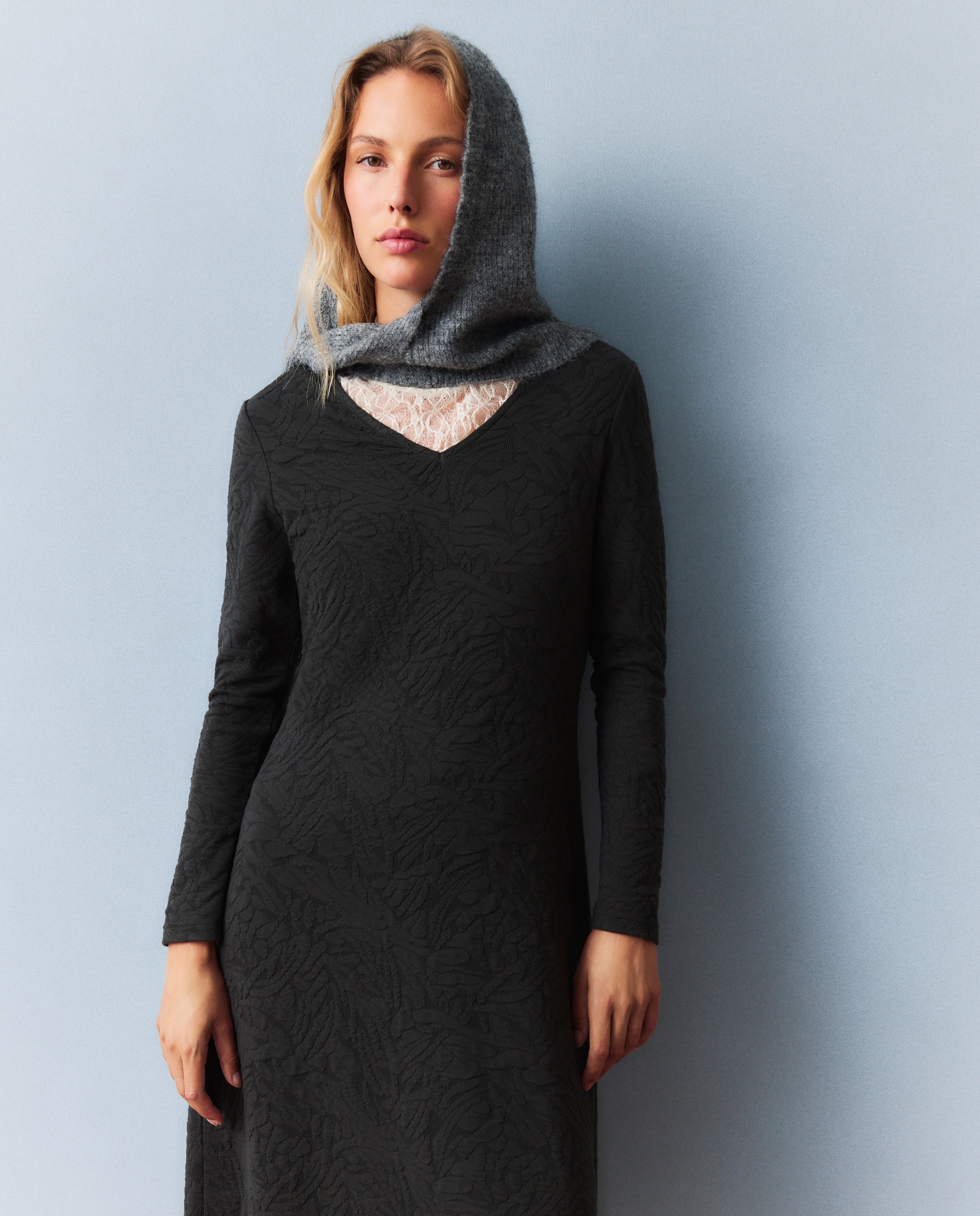 Vestido de punto texturado - Southern Cotton - 820 Gris medio 820 Gris medio-2