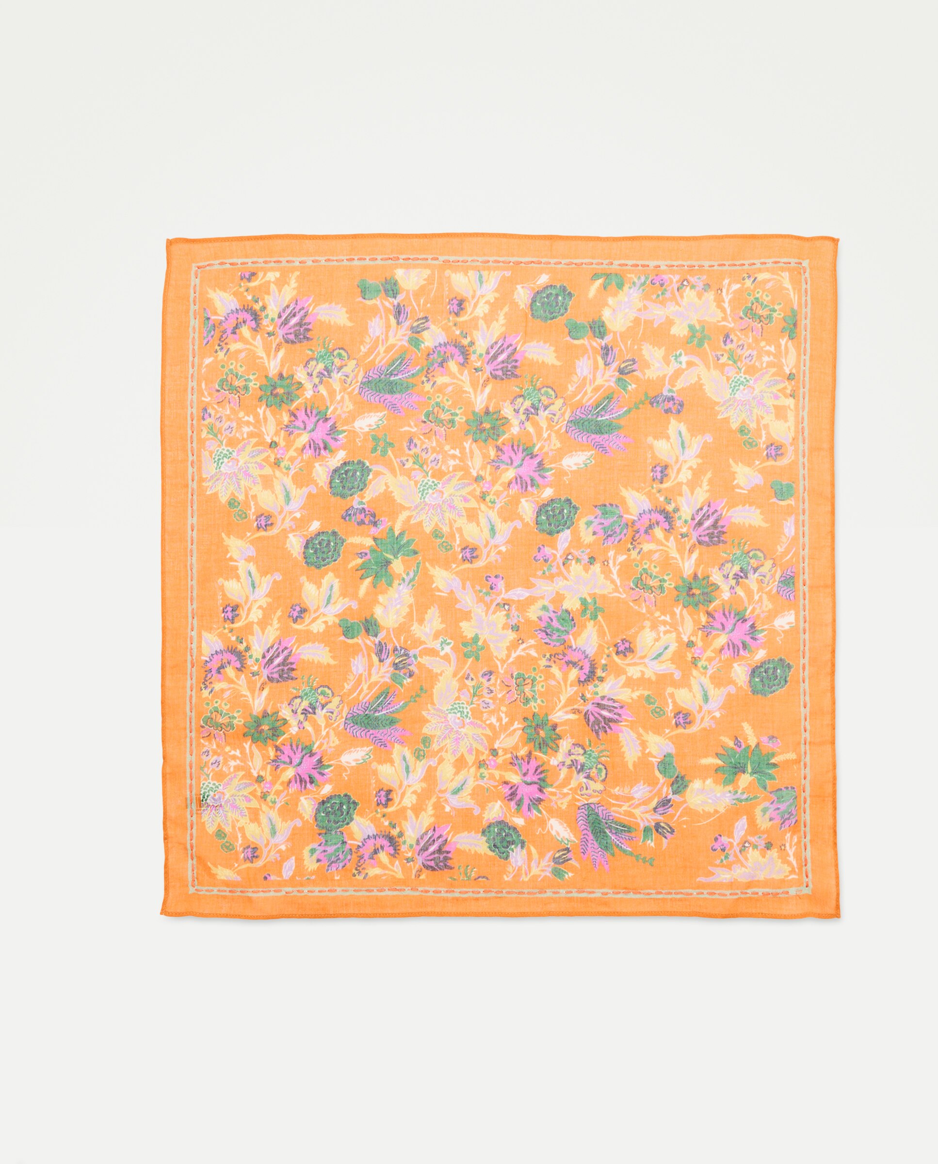 Pañuelo de mujer pequeño con estampado floral - Southern Cotton - Rosa Rosa-2