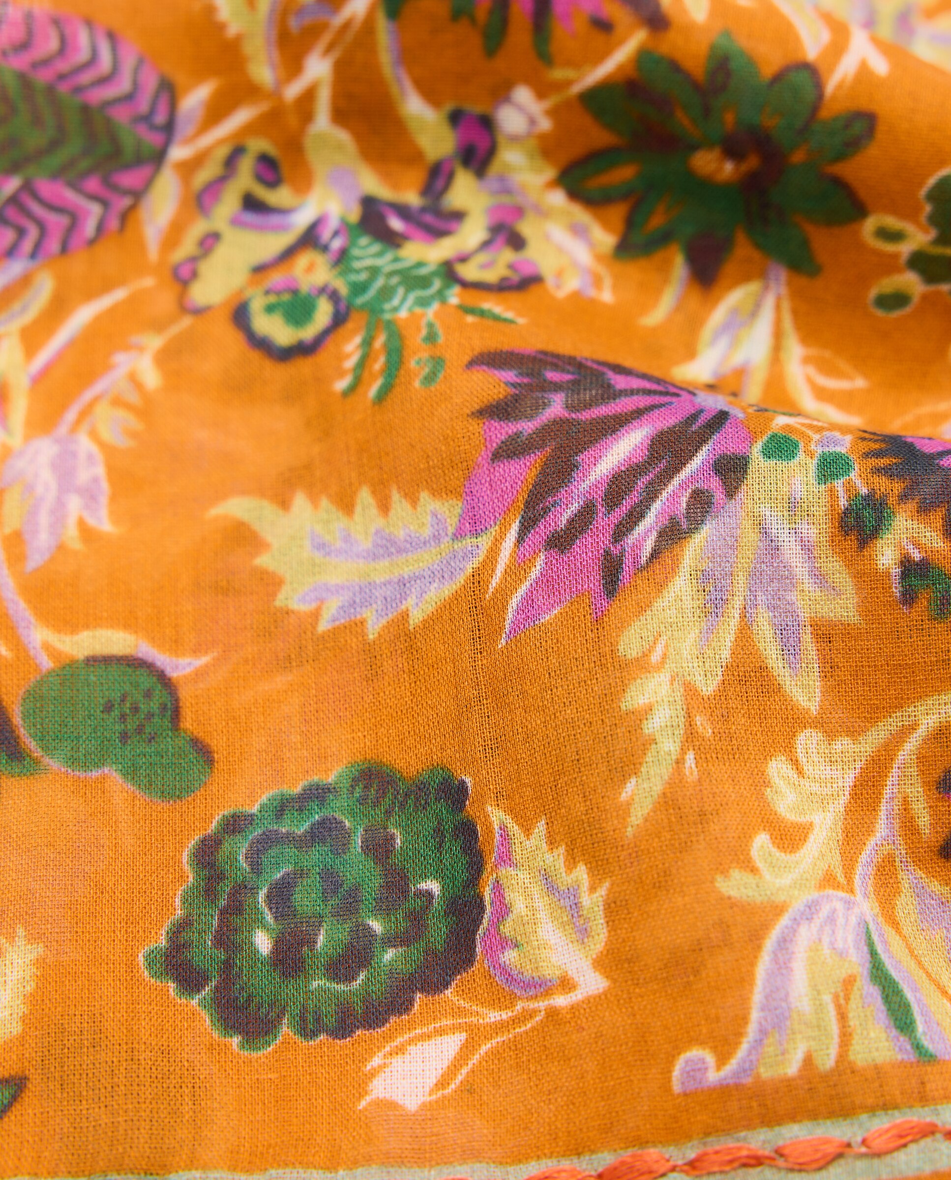 Pañuelo de mujer pequeño con estampado floral - Southern Cotton - Rosa Rosa-3