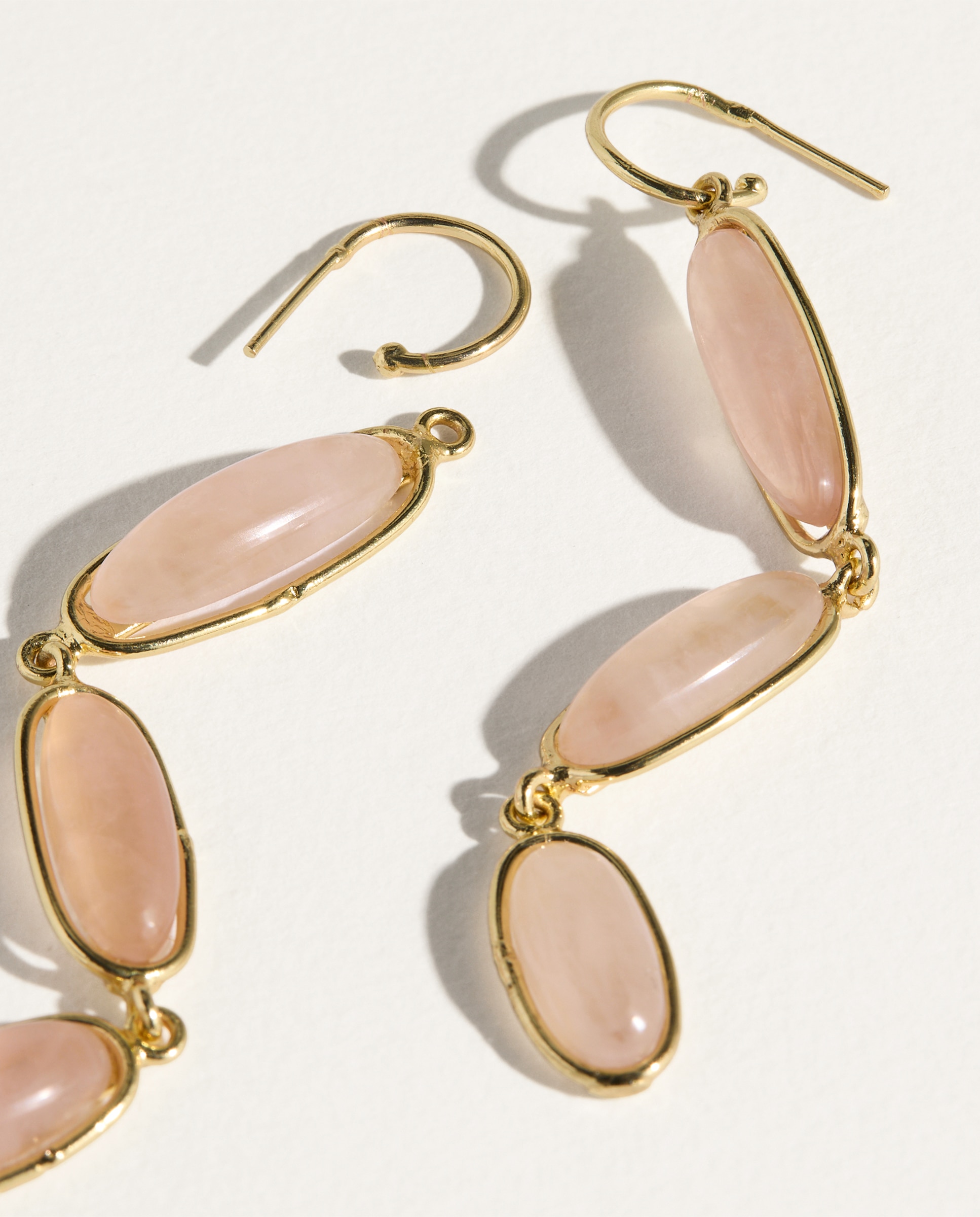 Brinco com Pedra Rosa 390 Ouro-2