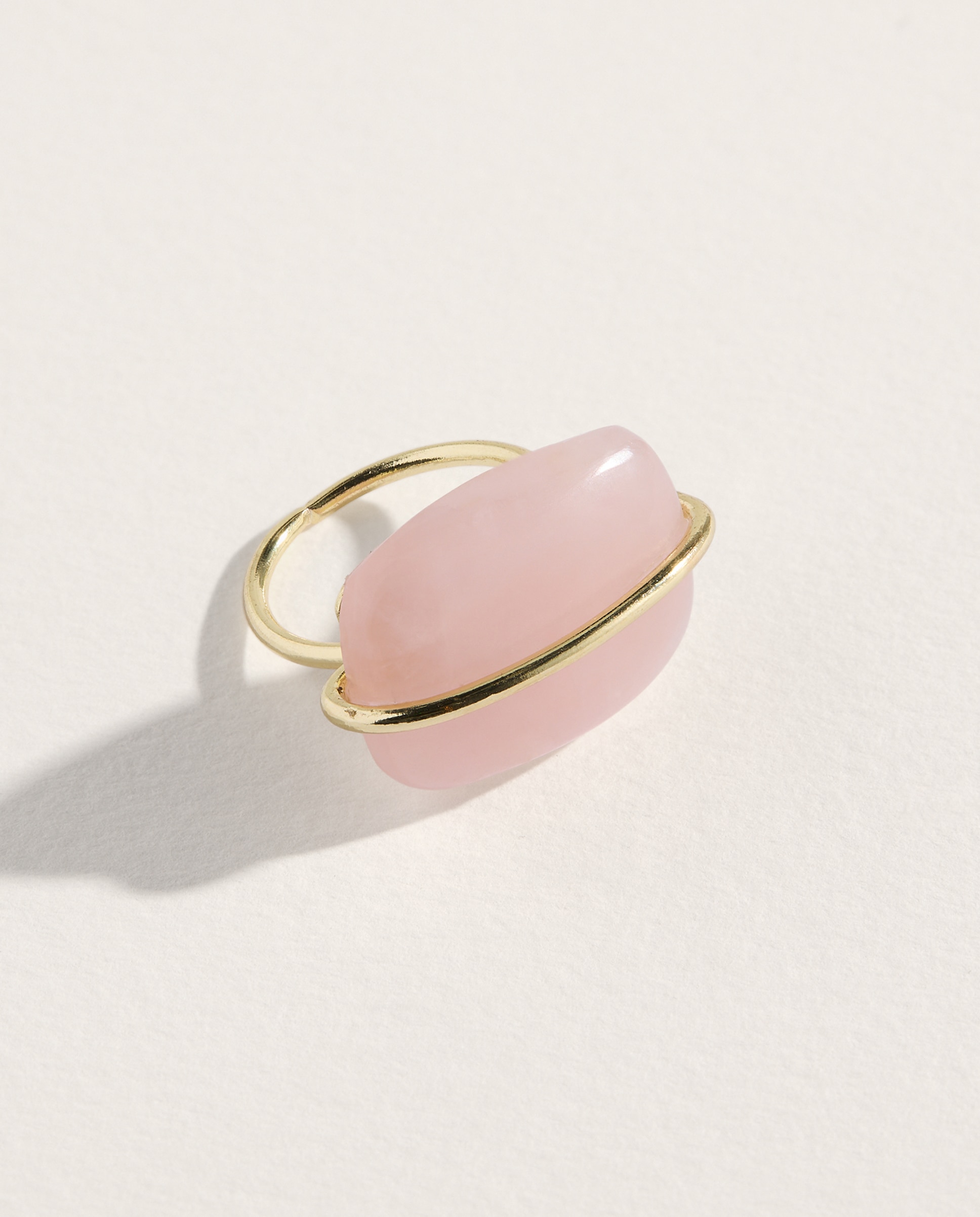 Anel com Pedra Rosa 390 Ouro-2