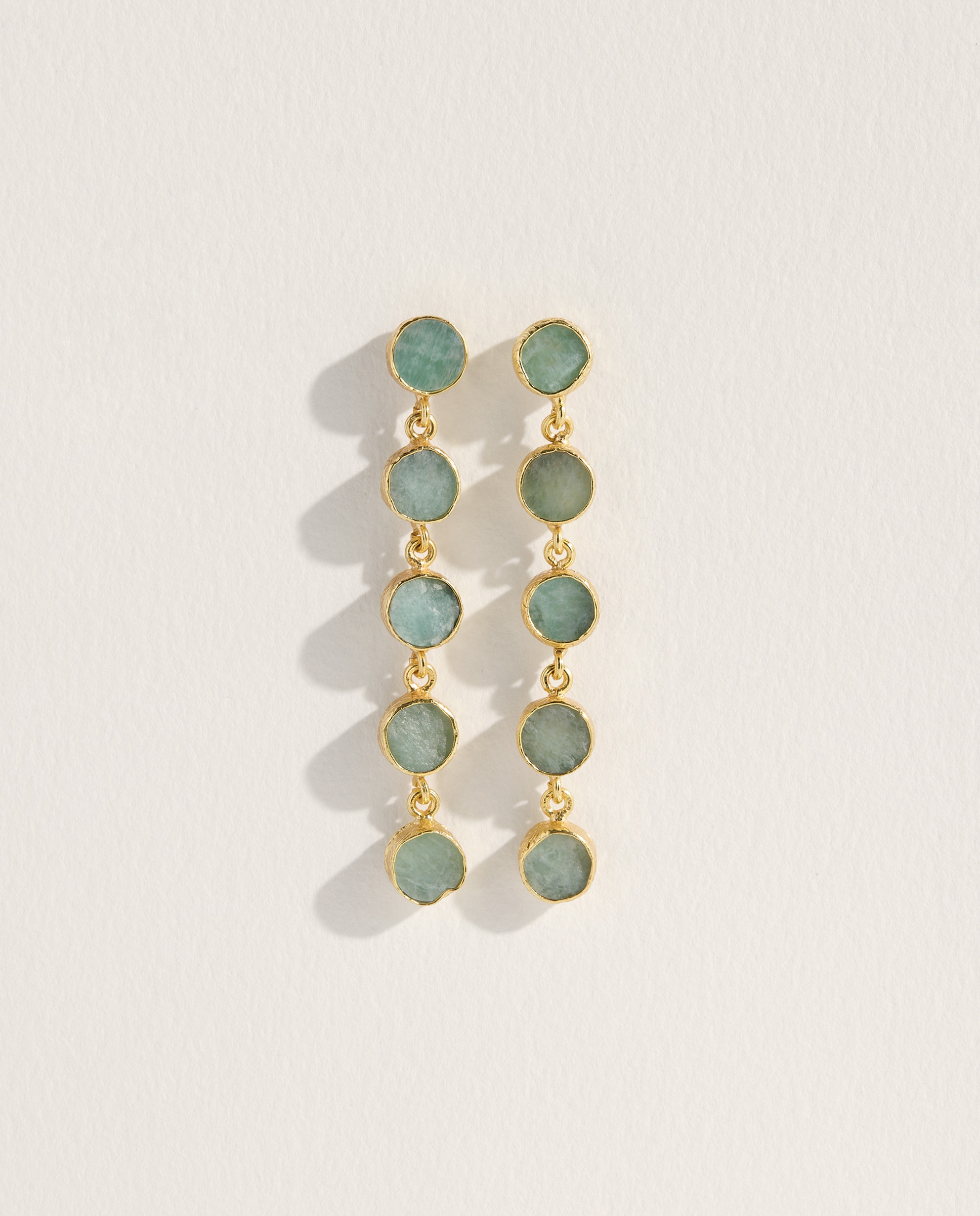 Imagem 0 de Brincos Compridos com Pedras Marmoreadas