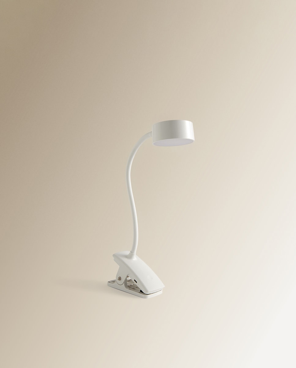 Candeeiro com LED Integrado e Base de Pinça Lucas Branco-1