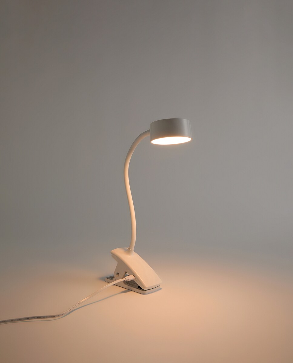 Candeeiro com LED Integrado e Base de Pinça Lucas Branco-2