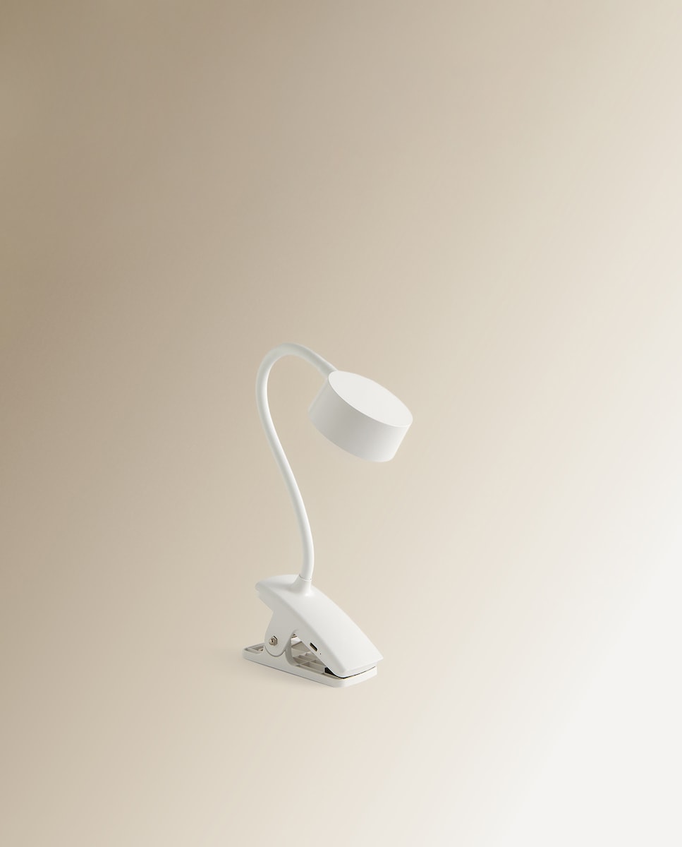 Candeeiro com LED Integrado e Base de Pinça Lucas Branco-3