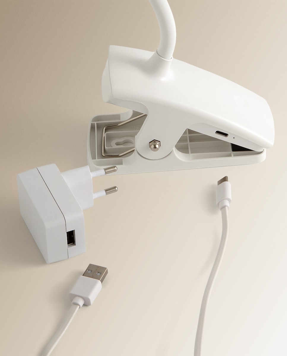 Candeeiro com LED Integrado e Base de Pinça Lucas Branco-4