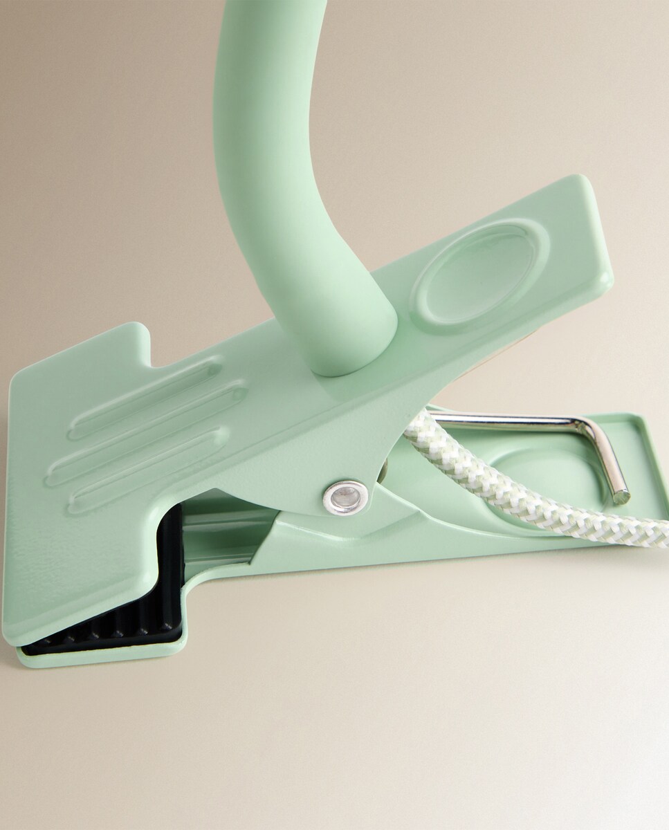 Candeeiro de Secretária com LED Integrado e Base de Pinça Clip Mini Home Verde-4