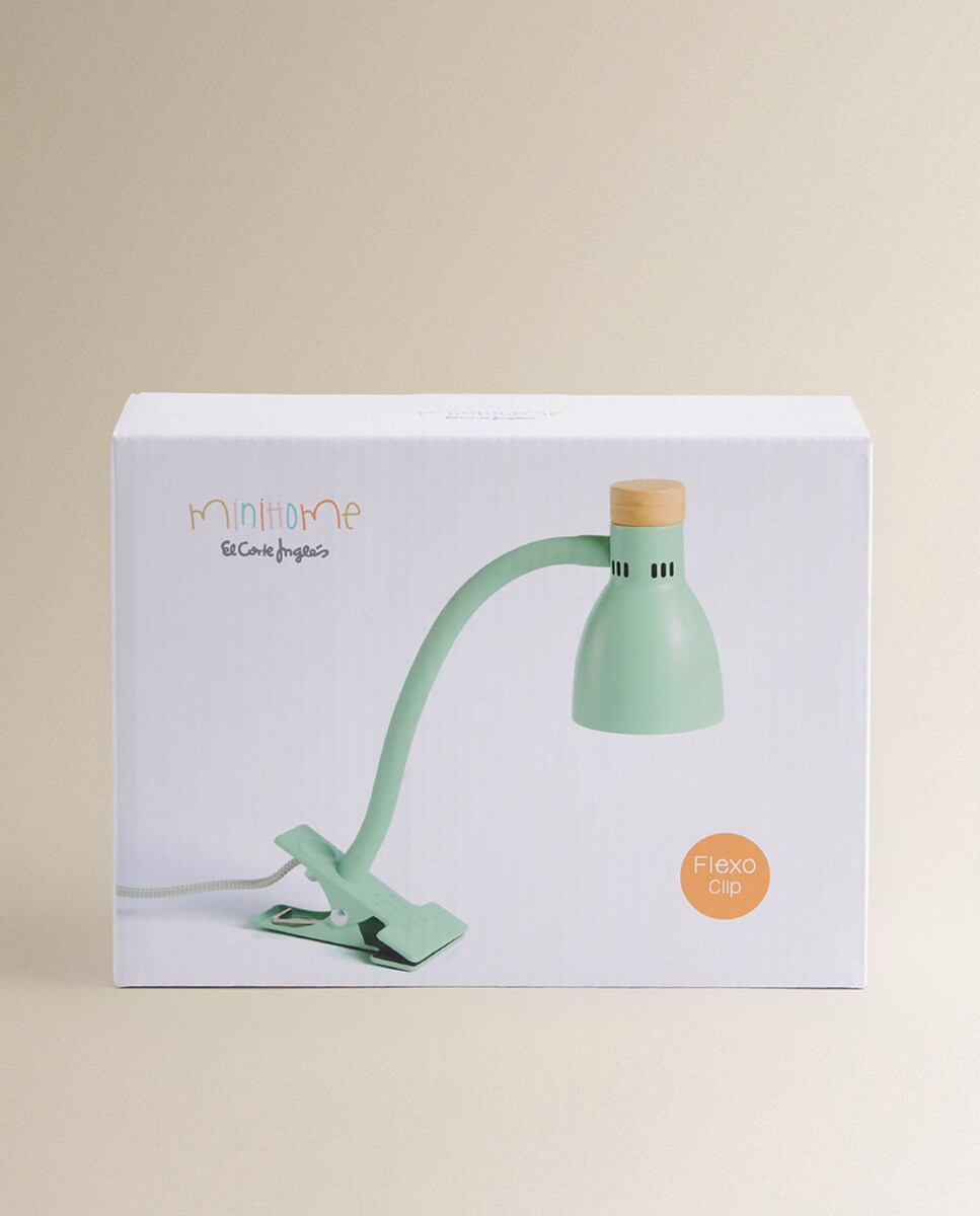 Candeeiro de Secretária com LED Integrado e Base de Pinça Clip Mini Home Verde-6