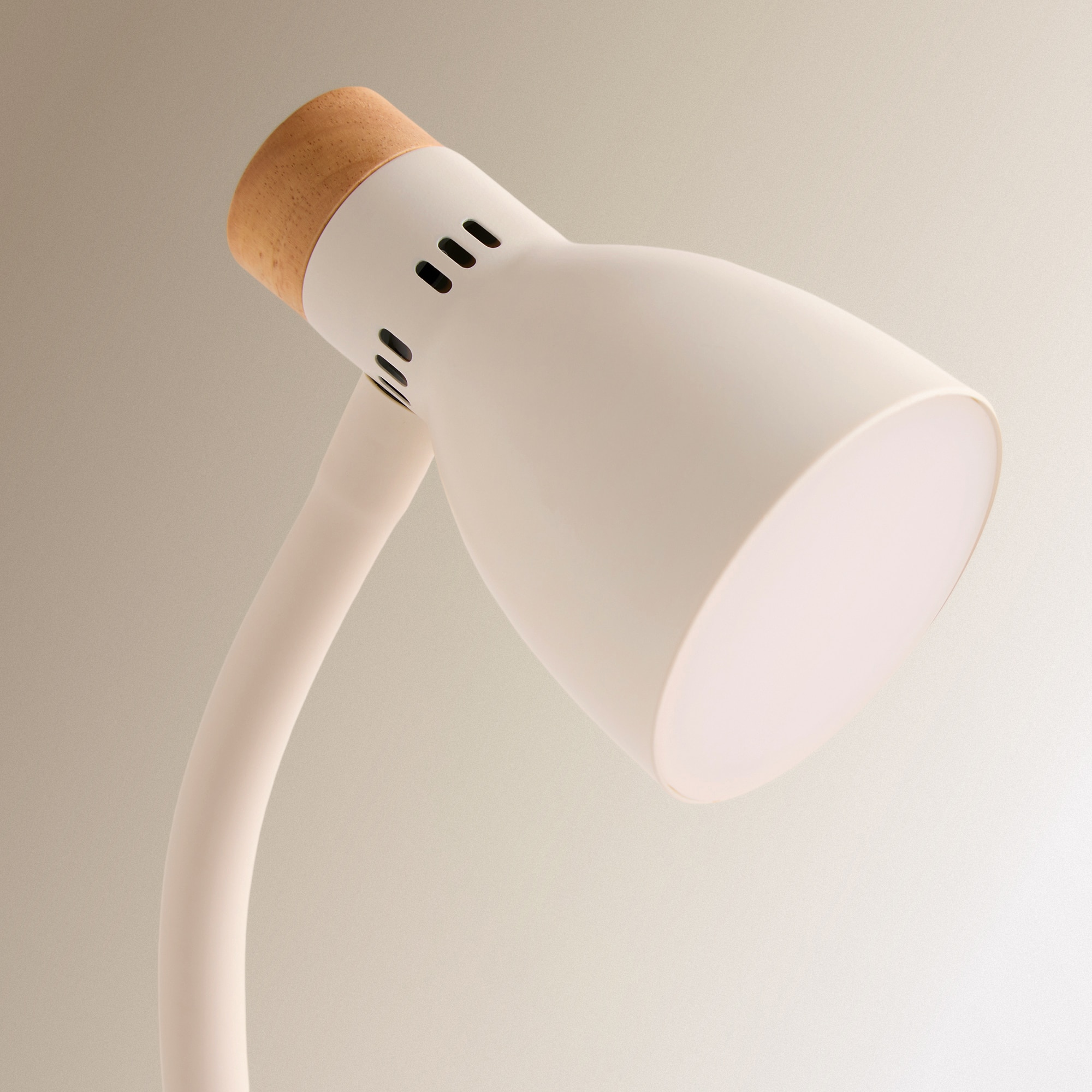 Candeeiro de Secretária com LED Integrado e Base de Pinça Clip Mini Home Branco-5