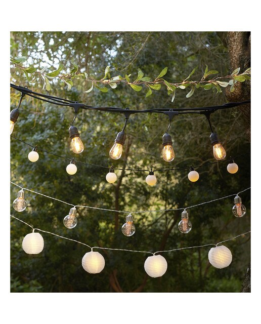 Grinalda com Folhas 25 Luzes LED Roche Verde-5