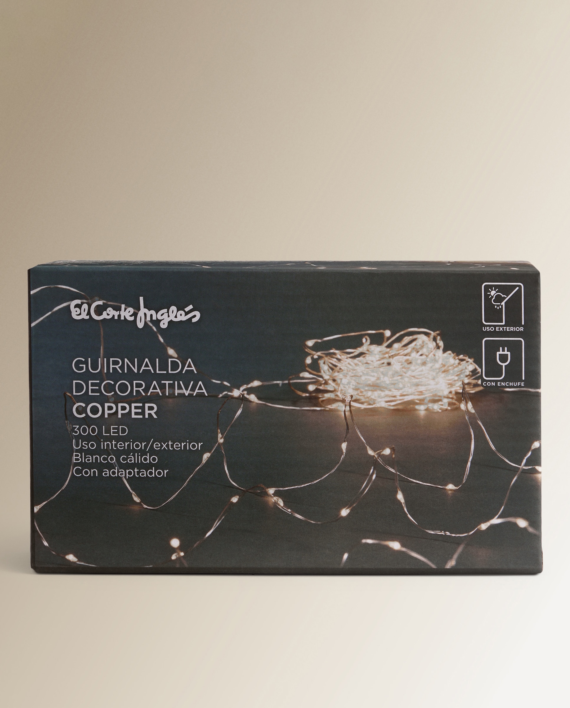 Grinalda Decorativa Copper com 300 Luzes LED Prata-5