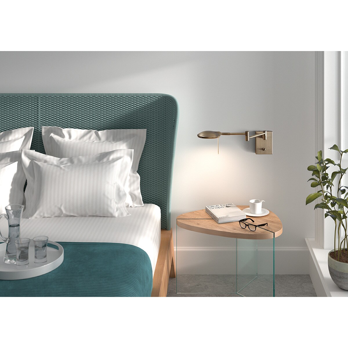 Aplique LED de metal Koa Latão-5
