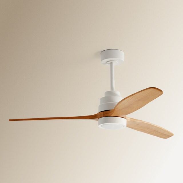 Imagem 0 de Ventoinha de Teto com Luz LED e Motor DC Son Bou - Branco/Madeira