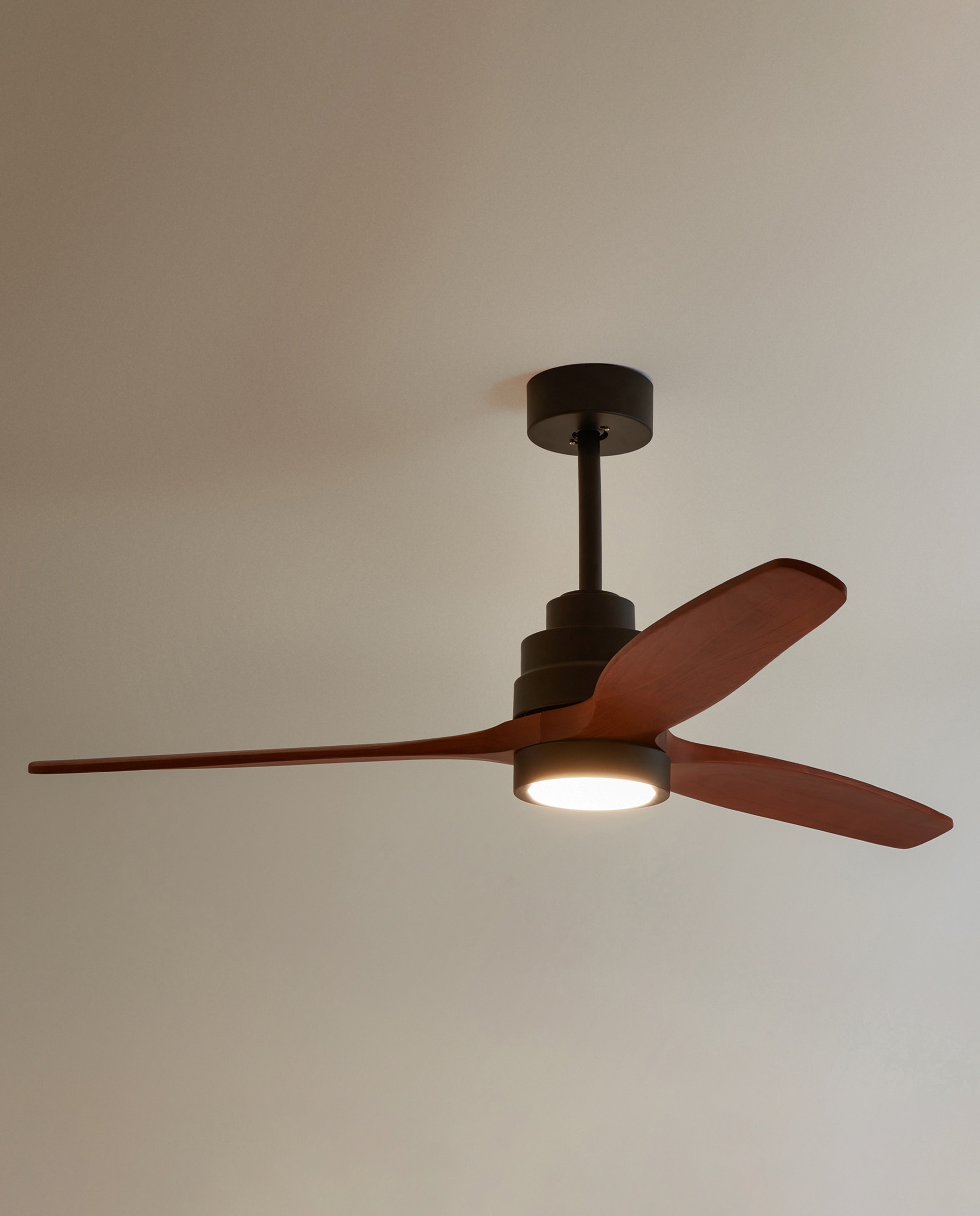 Ventoinha de Teto com Luz LED e Motor DC Son Bou - Preto/Madeira Preto-2