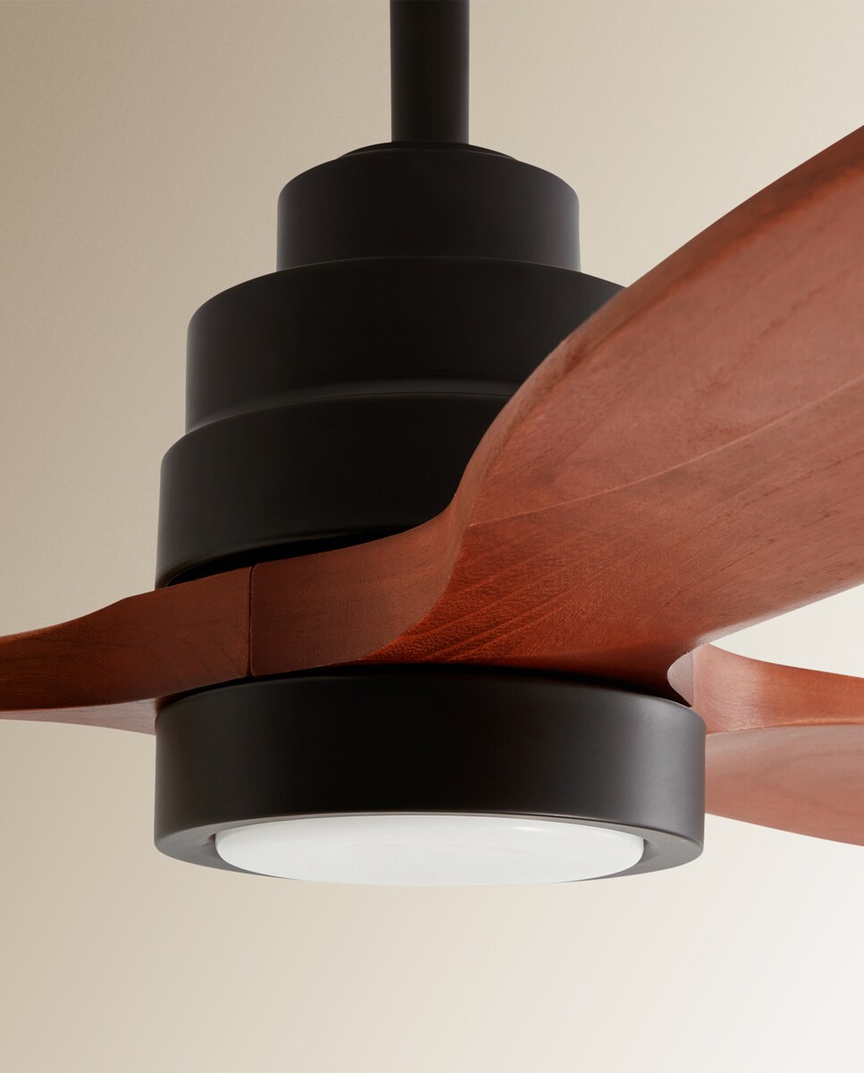 Ventilador de techo con luz LED y Motor DC Son Bou negro y madera El Corte Inglés Negro-2